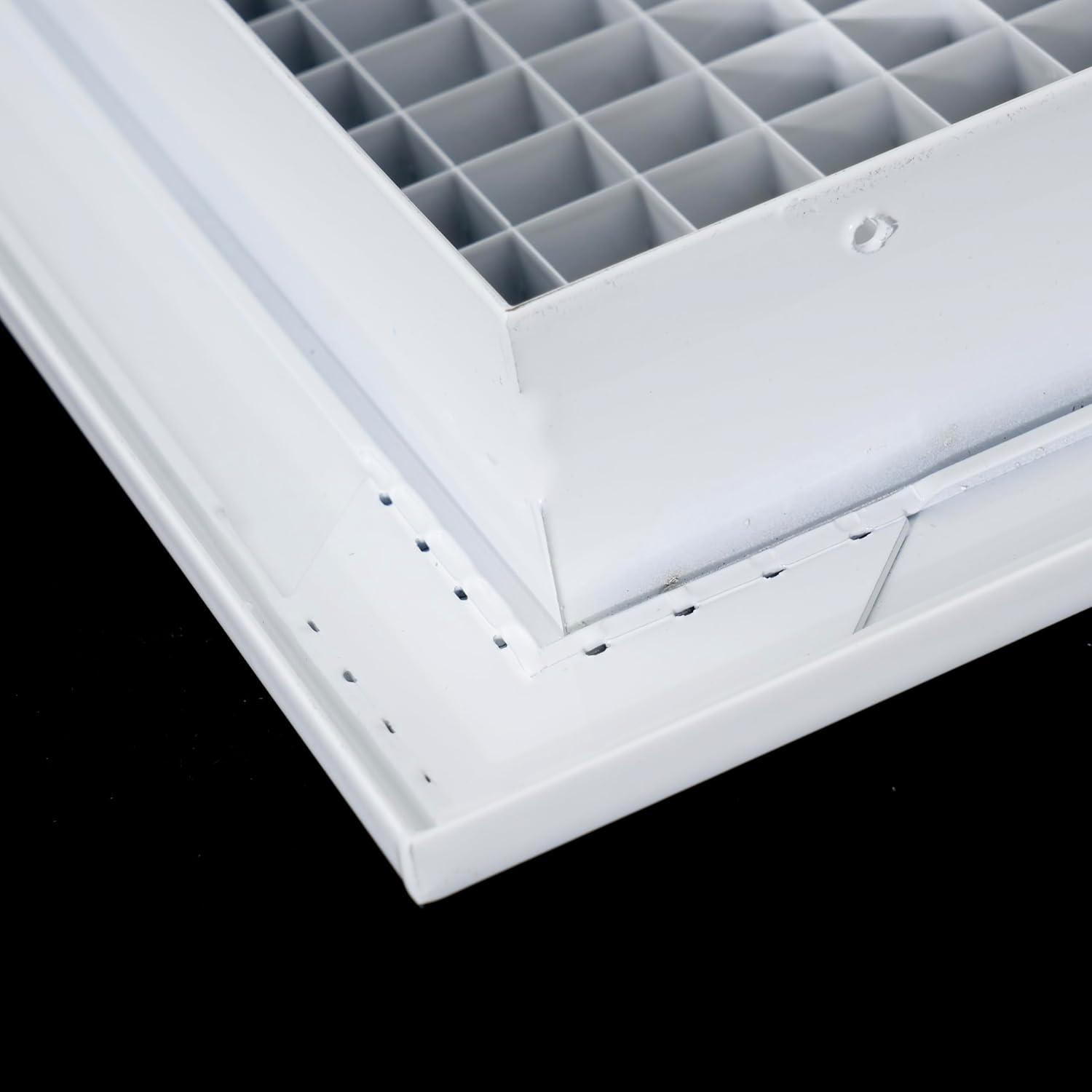 Fits 6x6 Duct Opening | Aluminum Eggcrate Return Air Grille | Low Noise & High Air Flow, Rust Proof Vent Cover Grill for Sidewall & Ceiling | White | Outer Dimensions: 7.75" X 7.75"