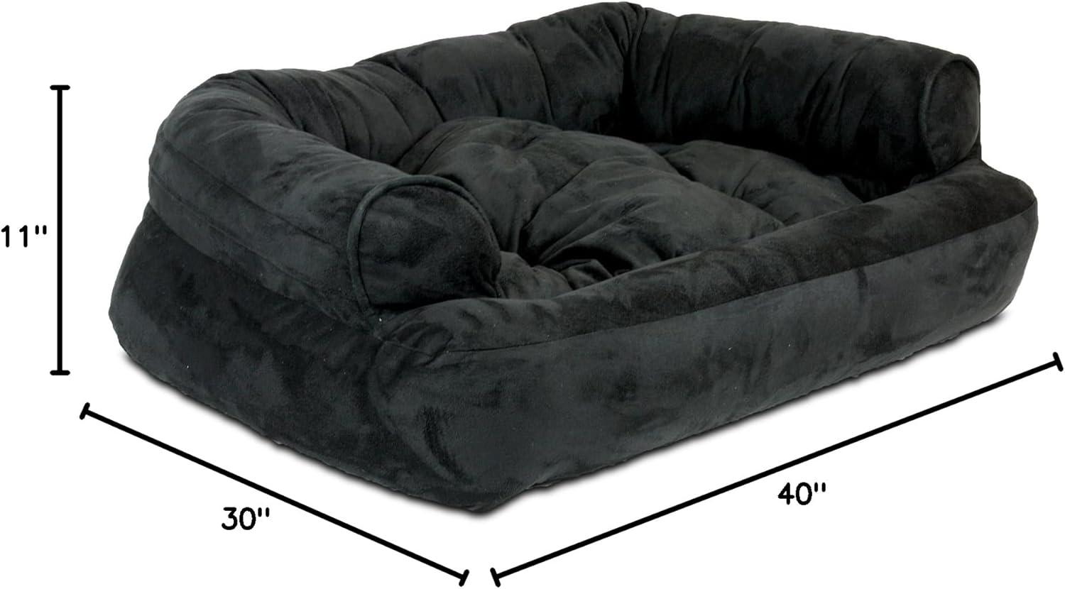 Snoozer Luxury Microsuede Overstuffed Bolster Dog Sofa
