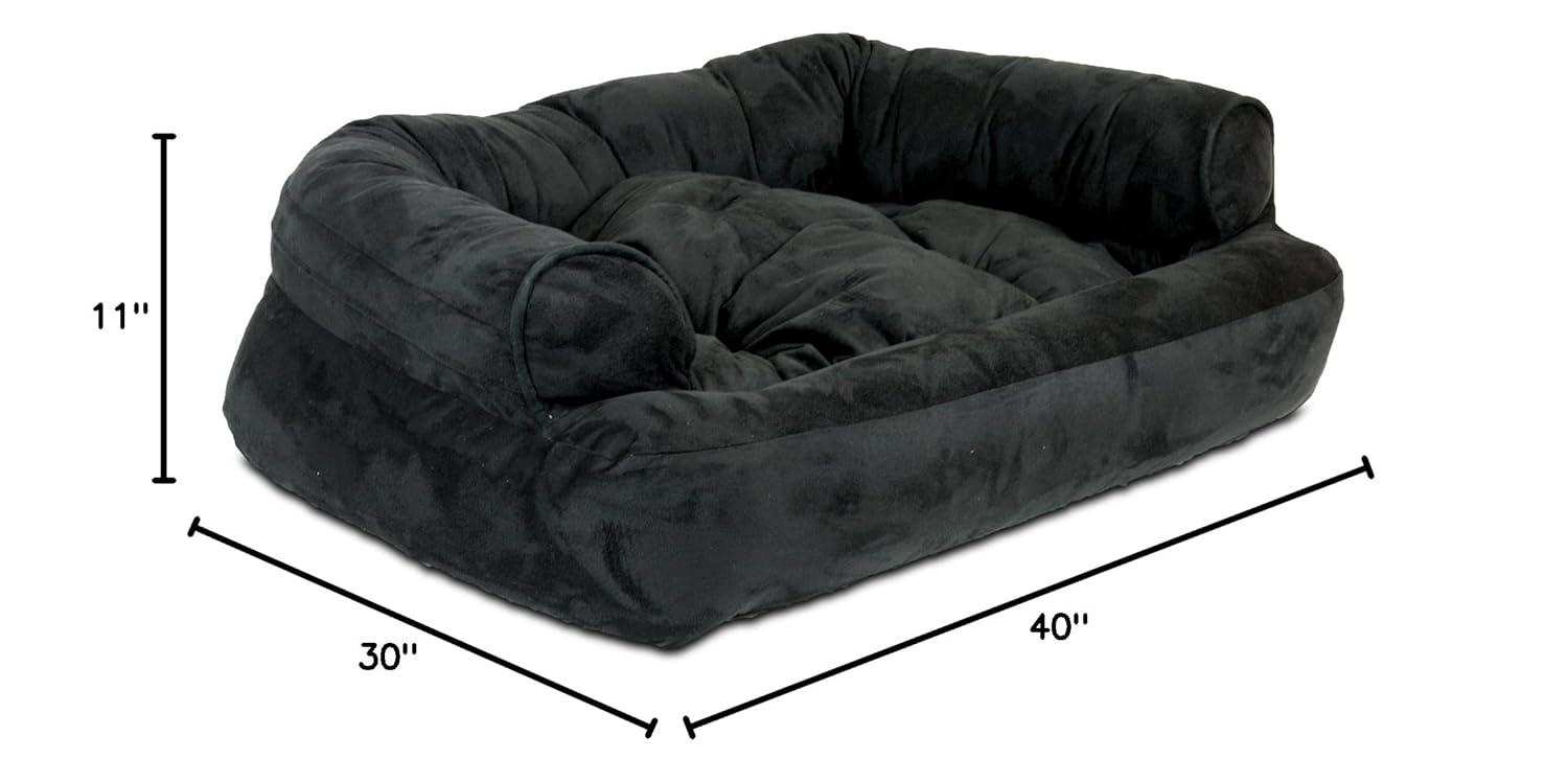 Snoozer Luxury Microsuede Overstuffed Bolster Dog Sofa