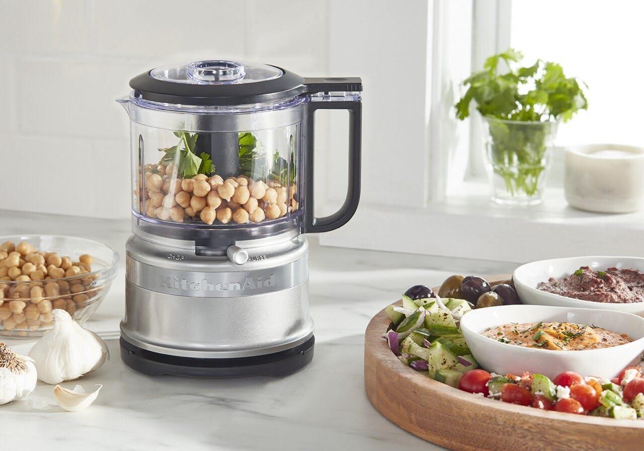 KitchenAid 3.5 Cup Mini Food Processor - KFC3516 - Light Silver: 2-Speed Chopper with Stainless Steel Blades, Dishwasher-Safe