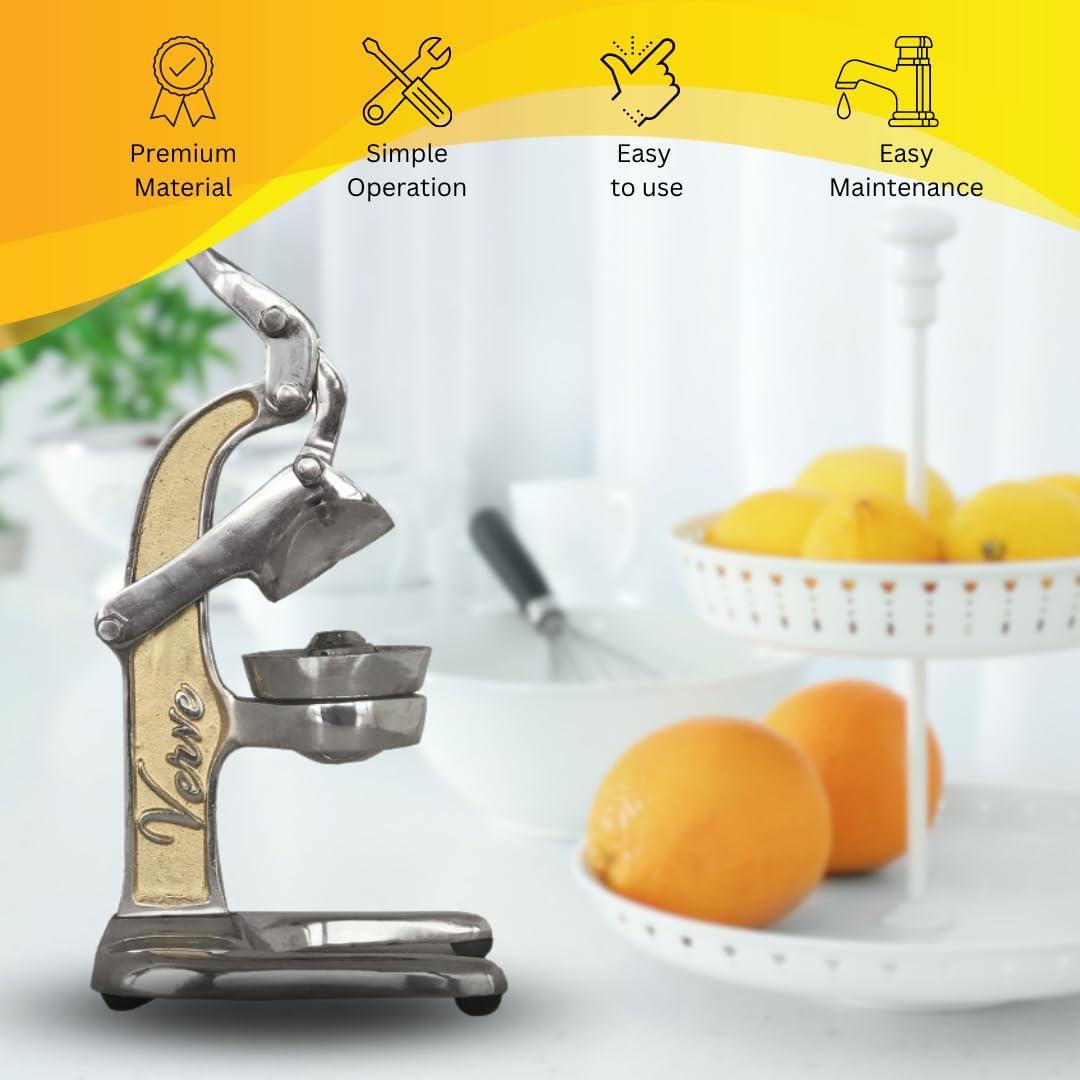 Gold and Silver Cast Aluminum Manual Citrus Juicer