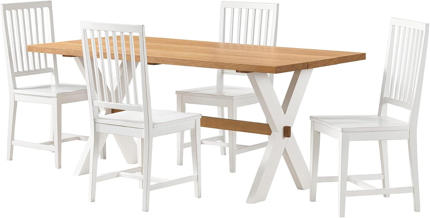 Modern Farmhouse 72" Two-Tone Dining Set with 4 Chairs