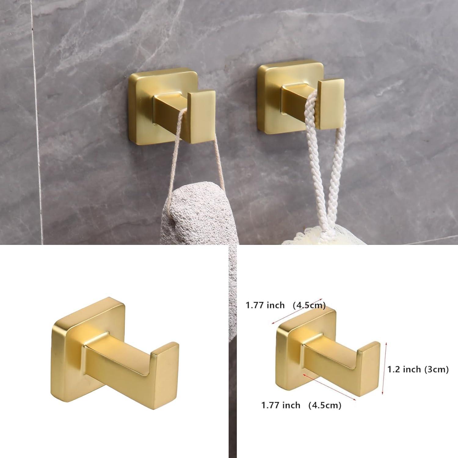 5 Pieces Brushed Gold Bathroom Hardware Accessories Set,Stainless Steel 23.6" Hand Towel Bar Set Gold, Toilet Paper Holder, Towel Holder Set,Towel Rack Set for Bathroom