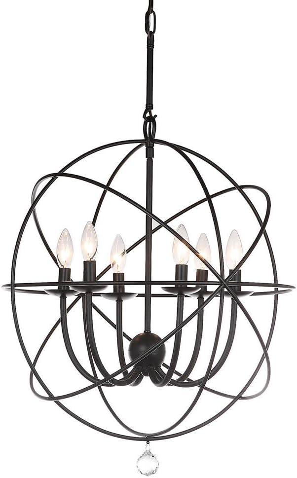 Evie 22 Inch Dia Adjustable Chandelier - Black - Safavieh.