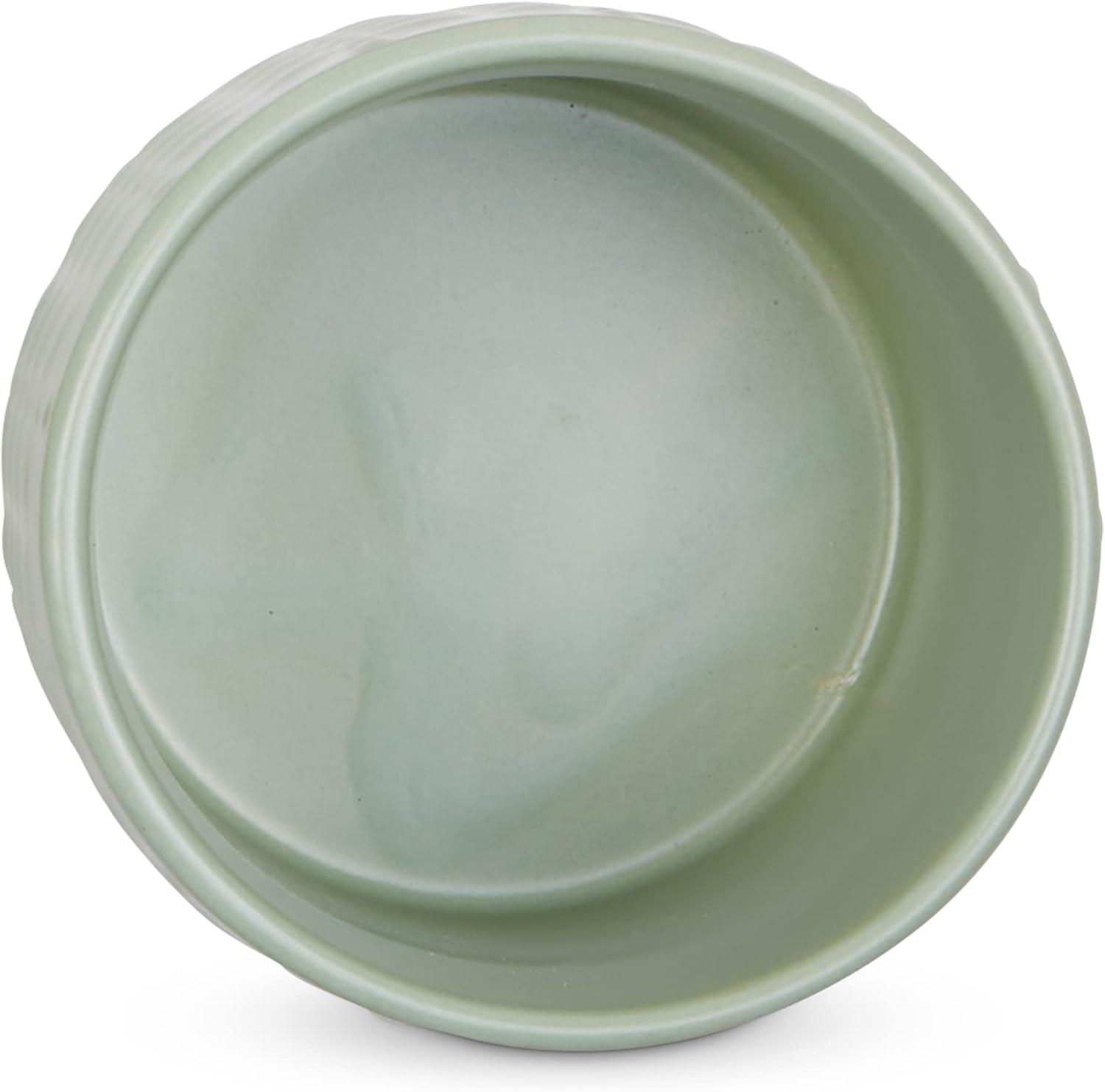 Design Imports Jadeite Matte Retro Vine Texture Ceramic Canister Set/3