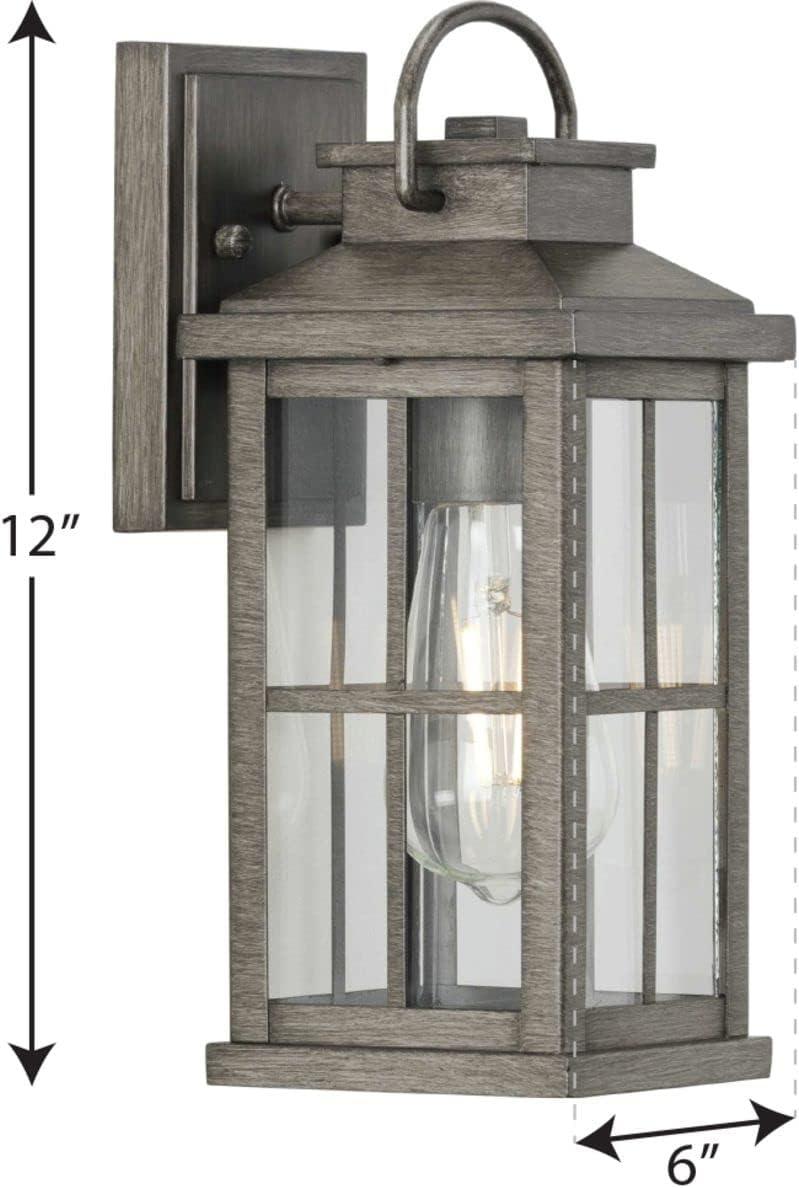 Progress Lighting Williamston 1-Light Antique Bronze Farmhouse Outdoor Large Wall Lantern with Clear Glass Shade