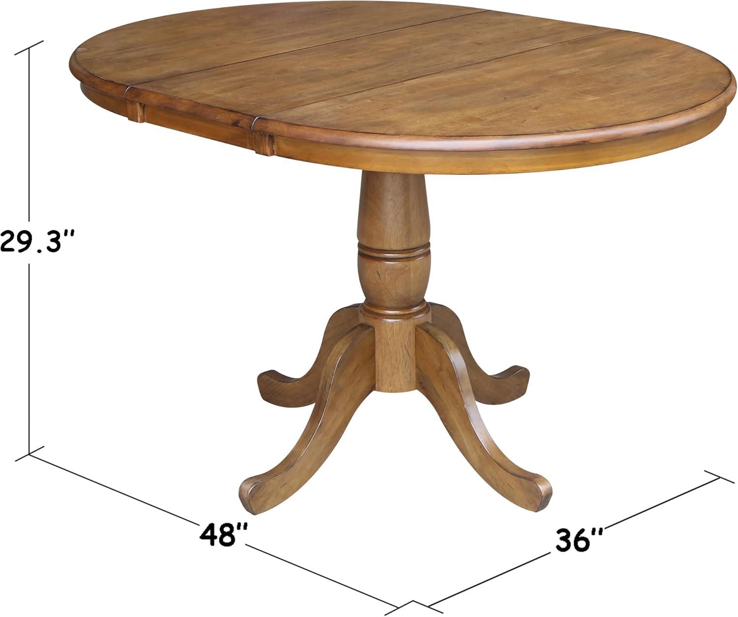 36" Round Dining Table with 12" Leaf - International Concepts