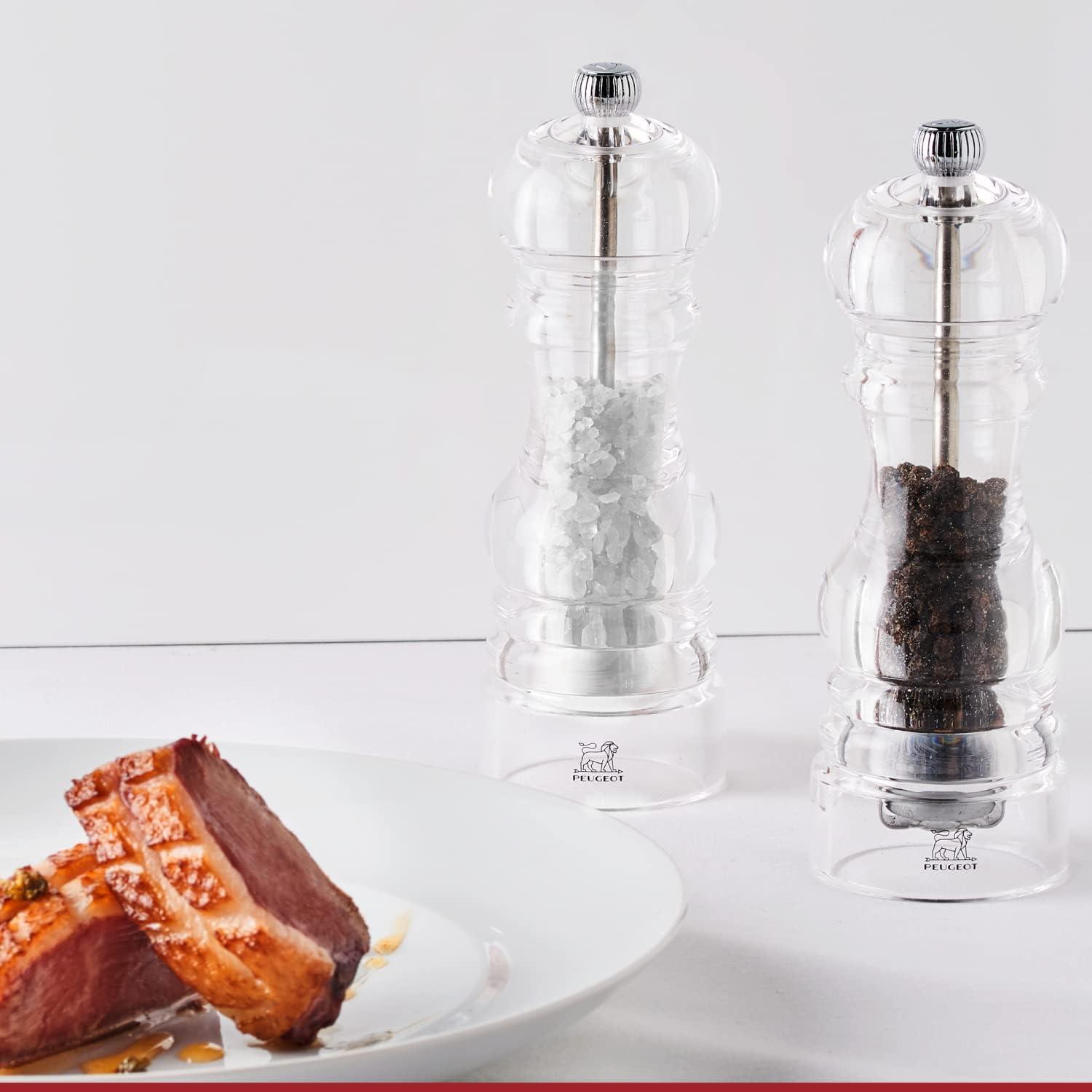 Clear Acrylic Electric Salt and Pepper Mill Set