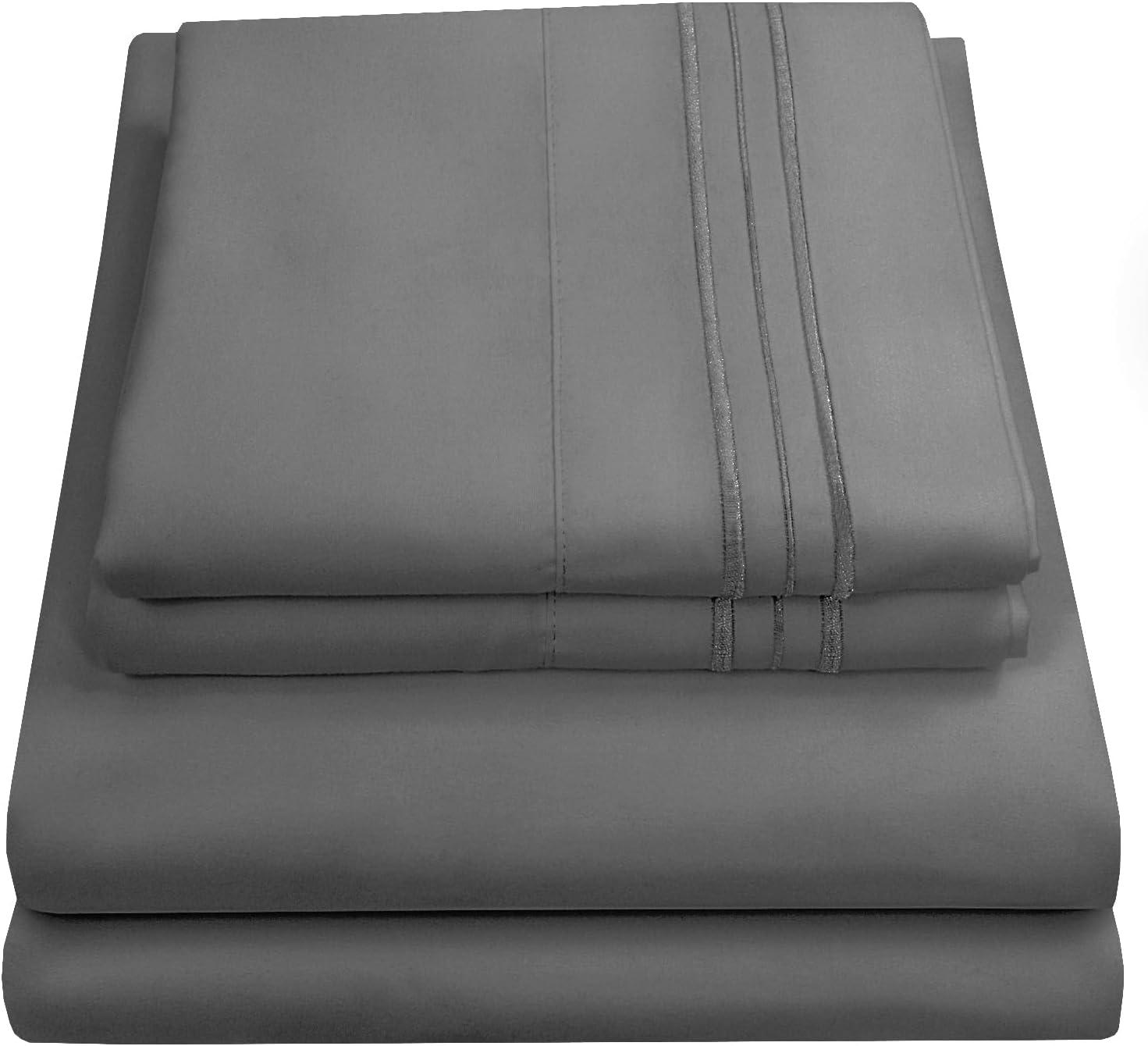 Gray King Size Extra Soft Microfiber Deep Pocket Sheet Set