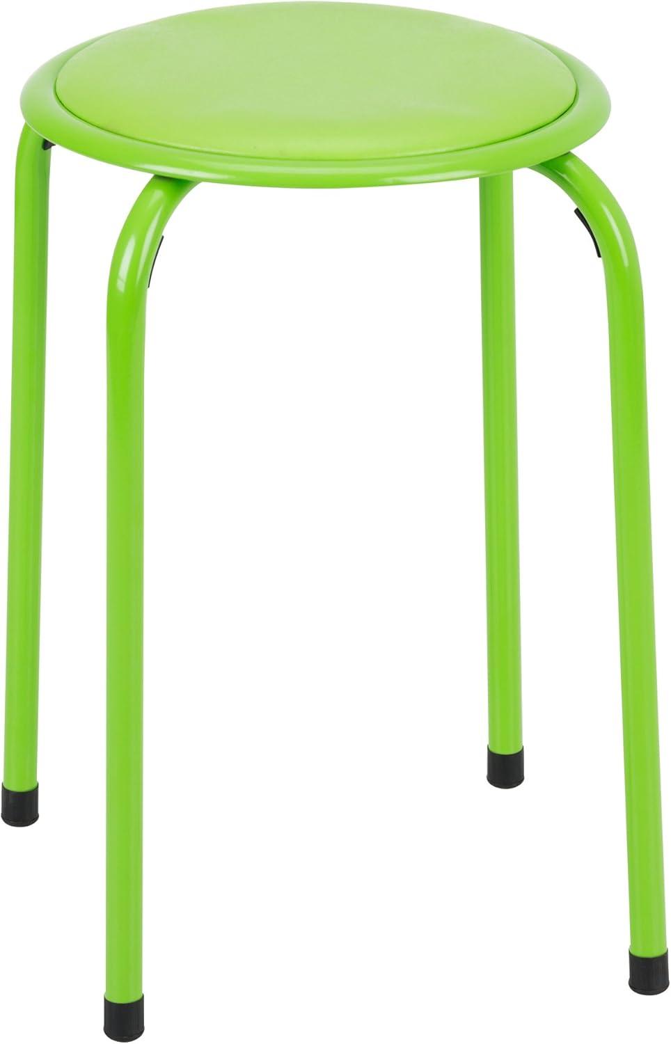 Fat Catalog Assorted Primary Color Metal Stack Stool with Padded Seat 17" seat height (5 Pack)