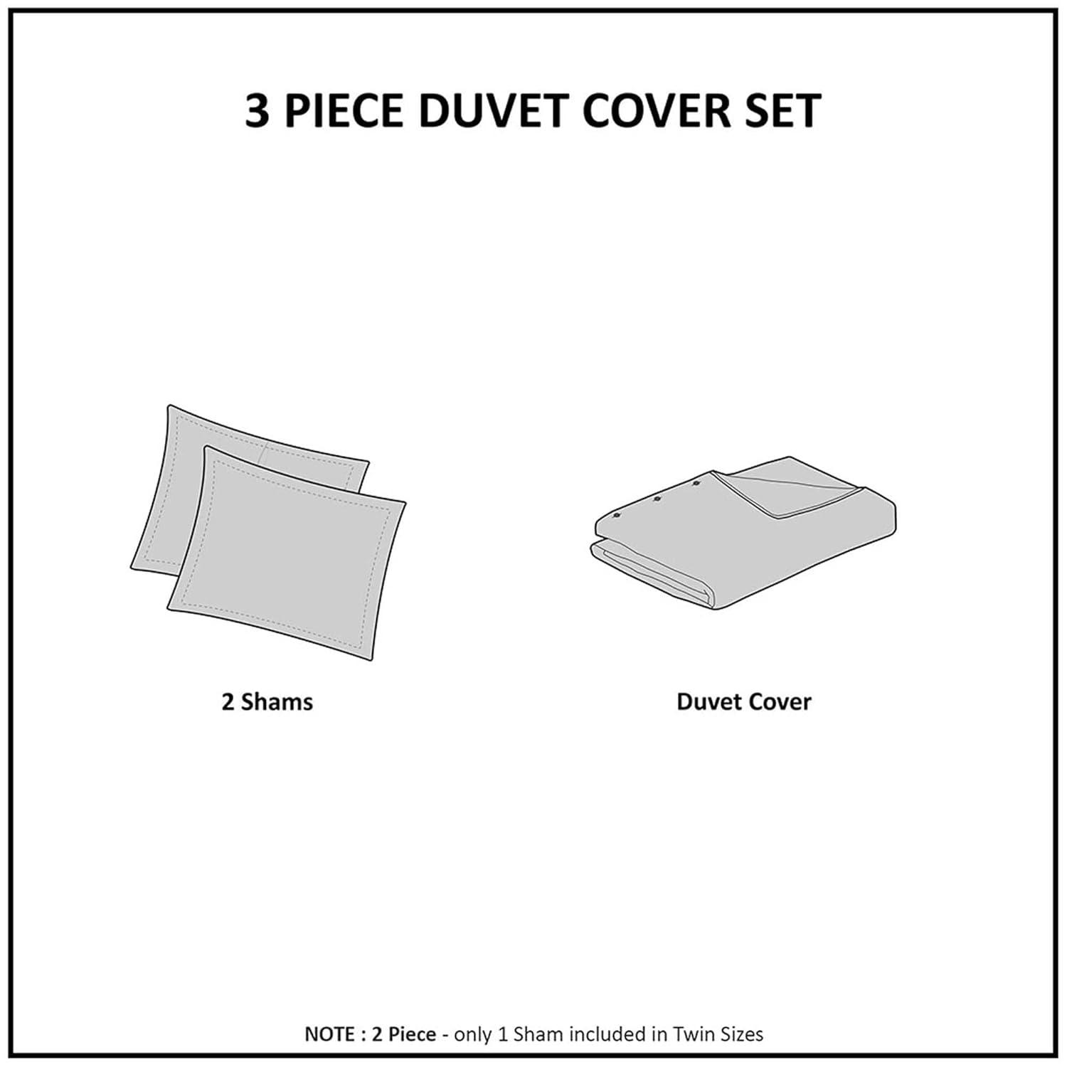 Madison Park Viola Tufted Cotton Chenille Damask 3 Piece Duvet Set & Reviews | Wayfair