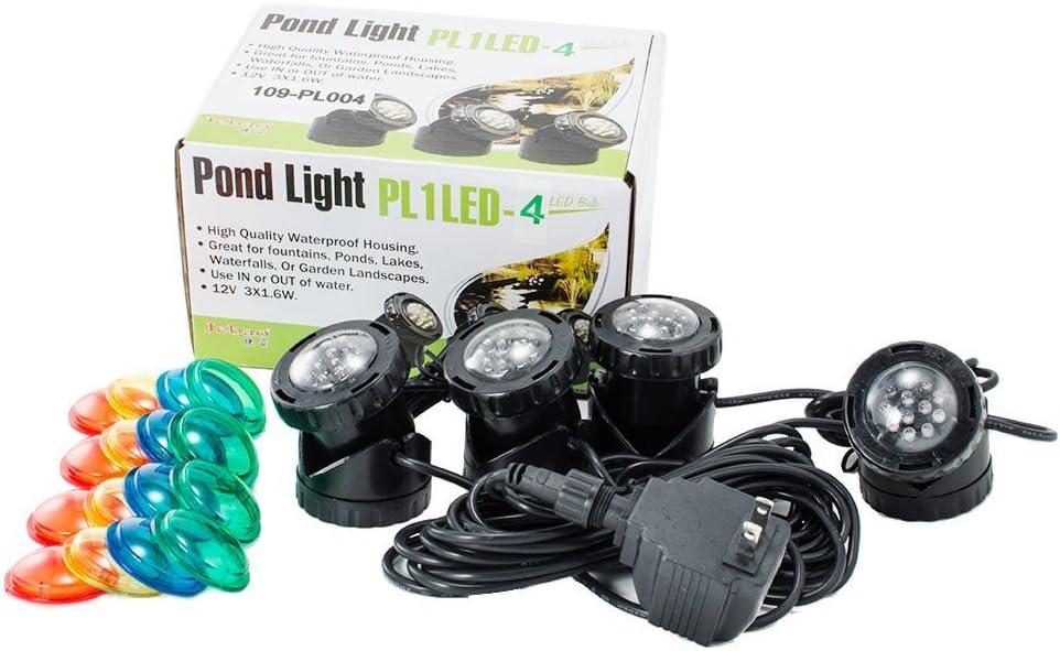 Jebao PL1LED-4 Submersible Pond LED Light with 4 Colored Lenses
