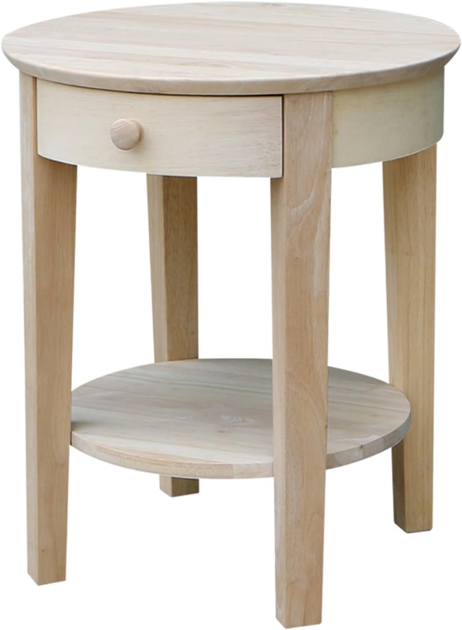 Solid Wood Top End Table with Storage