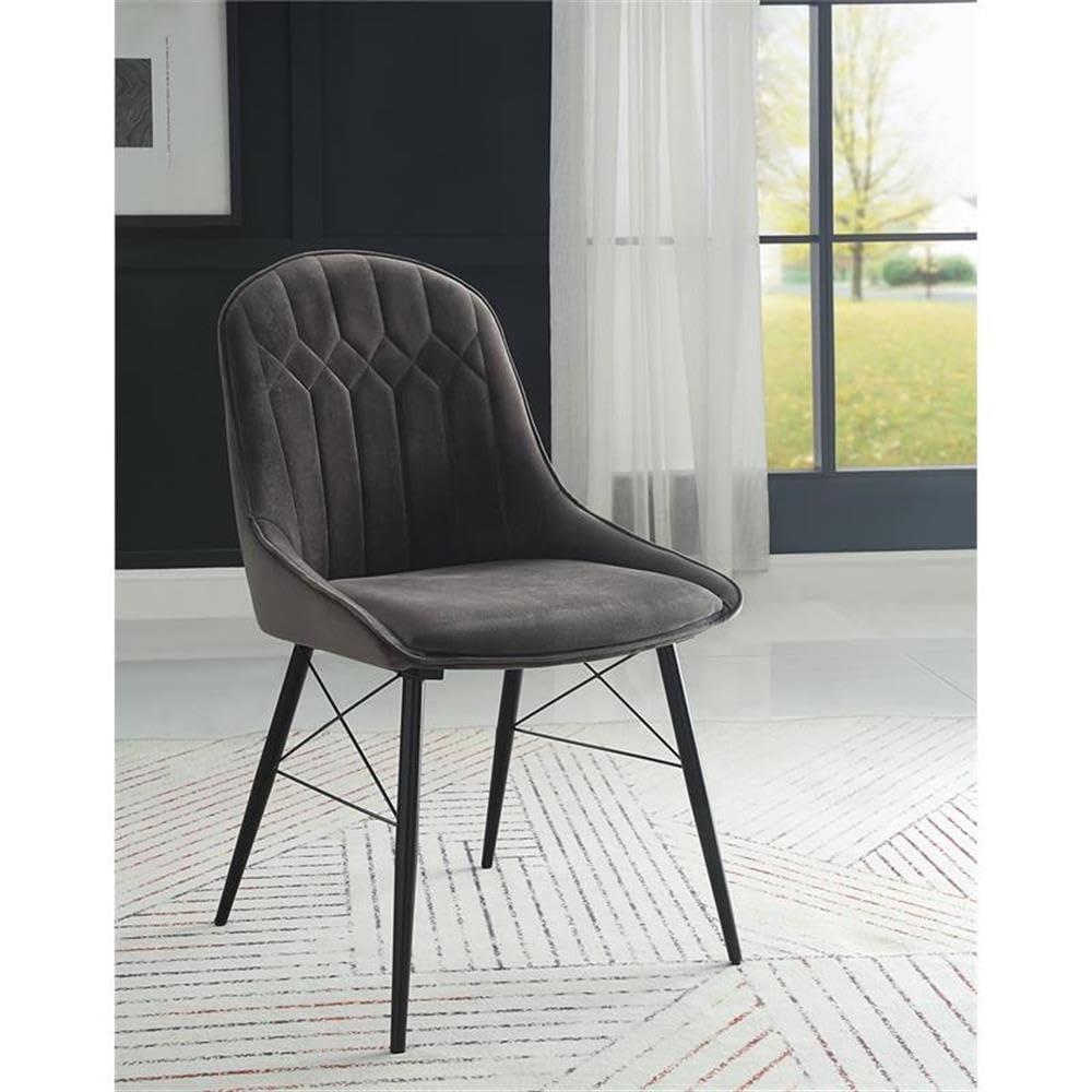 24" Abraham Accent Chair: Upholstered, Armless Design, Wood/Metal Frame - Acme Furniture