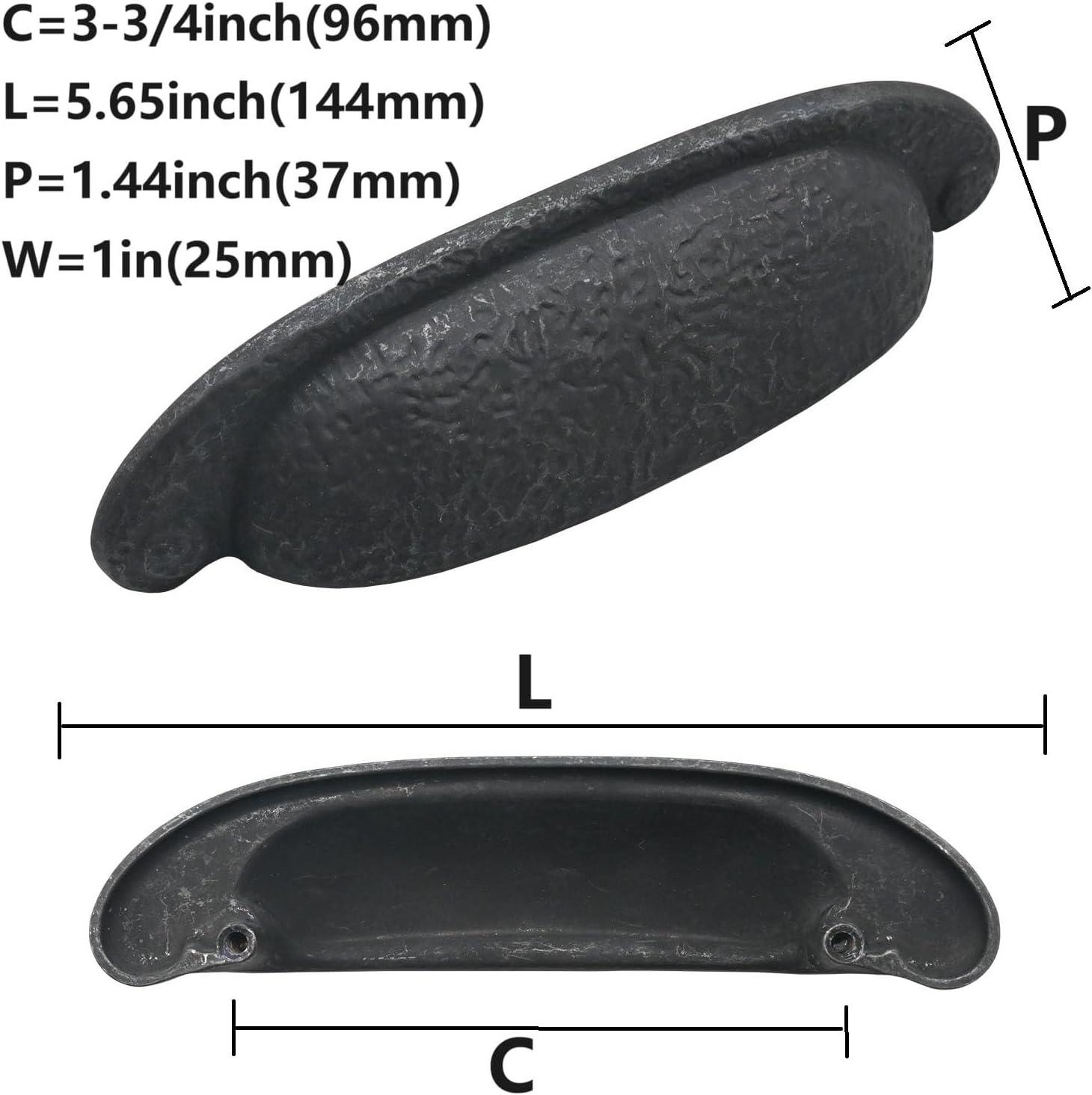 Refined Rustic Kitchen Cabinet Handles, Solid Core Drawer Pulls for Cabinet Doors, 3" & 3-3/4"(96mm)