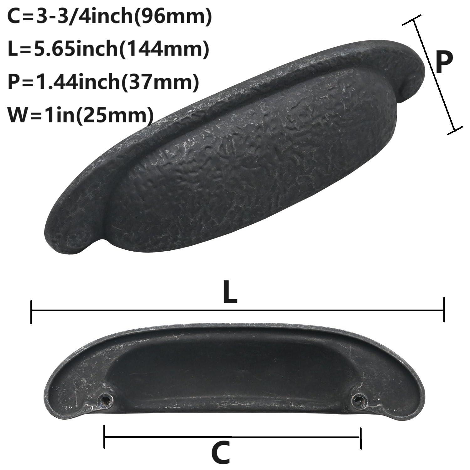 Refined Rustic Kitchen Cabinet Handles, Solid Core Drawer Pulls for Cabinet Doors, 3" & 3-3/4"(96mm)