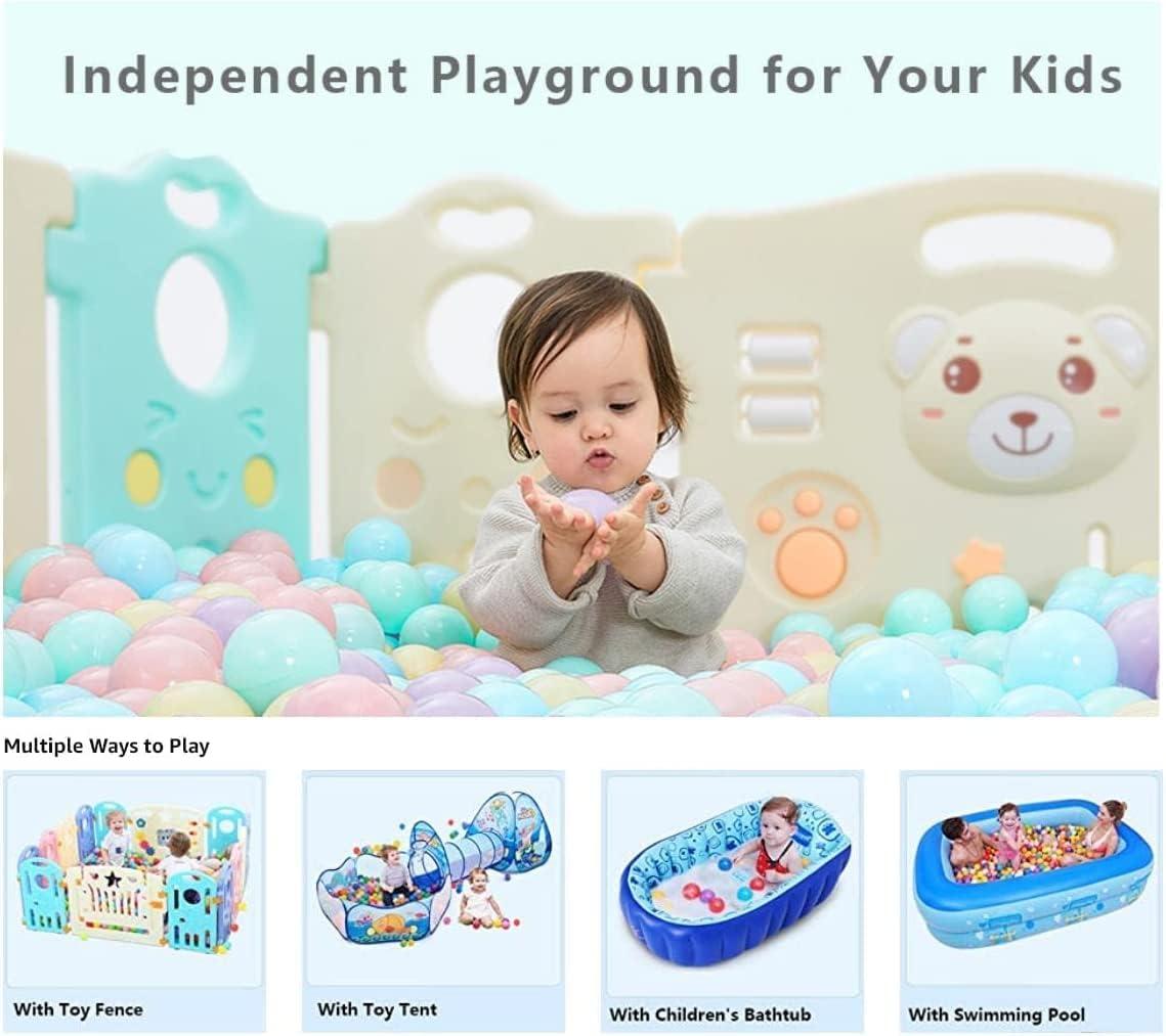 Anvazise 100Pcs Ball Pit Balls Thickened Eco-friendly Smooth Reusable Bite-resistant Hand-on Ability PE Material Macaron Color Pit Balls Kindergarten Toy