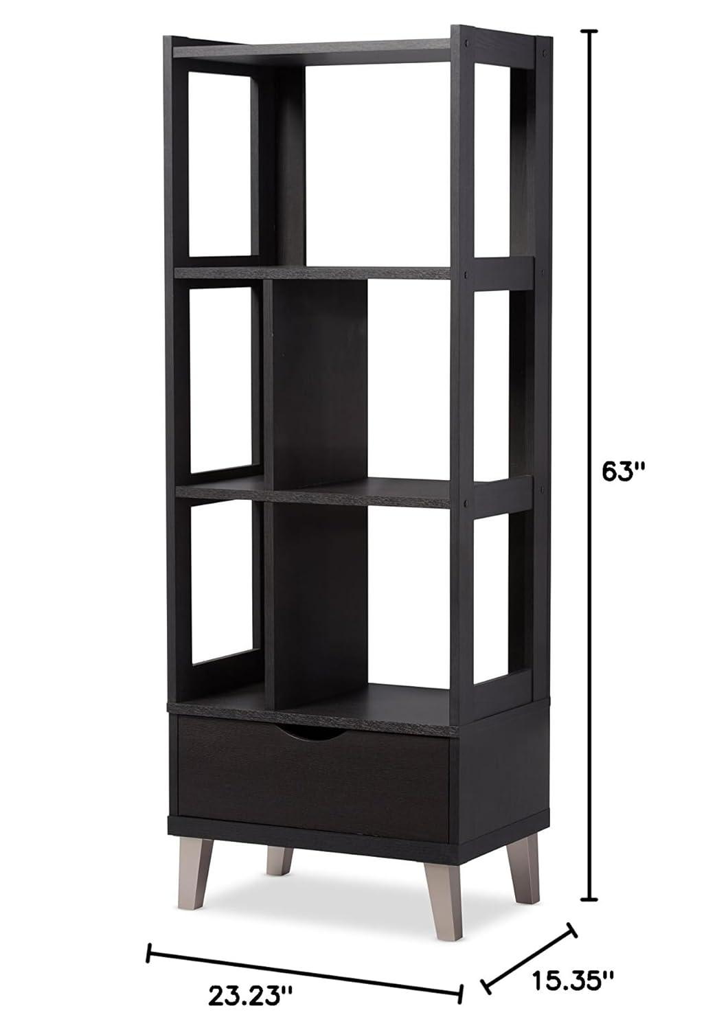 Baxton Studio Kalien Bookcase in Espresso