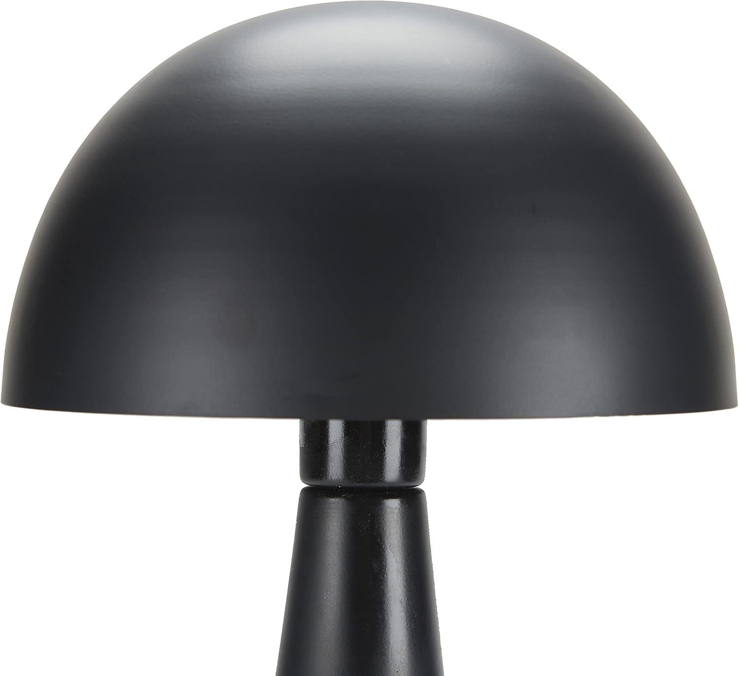 16" Modern Iron Mushroom Black Table Lamp - Nourison