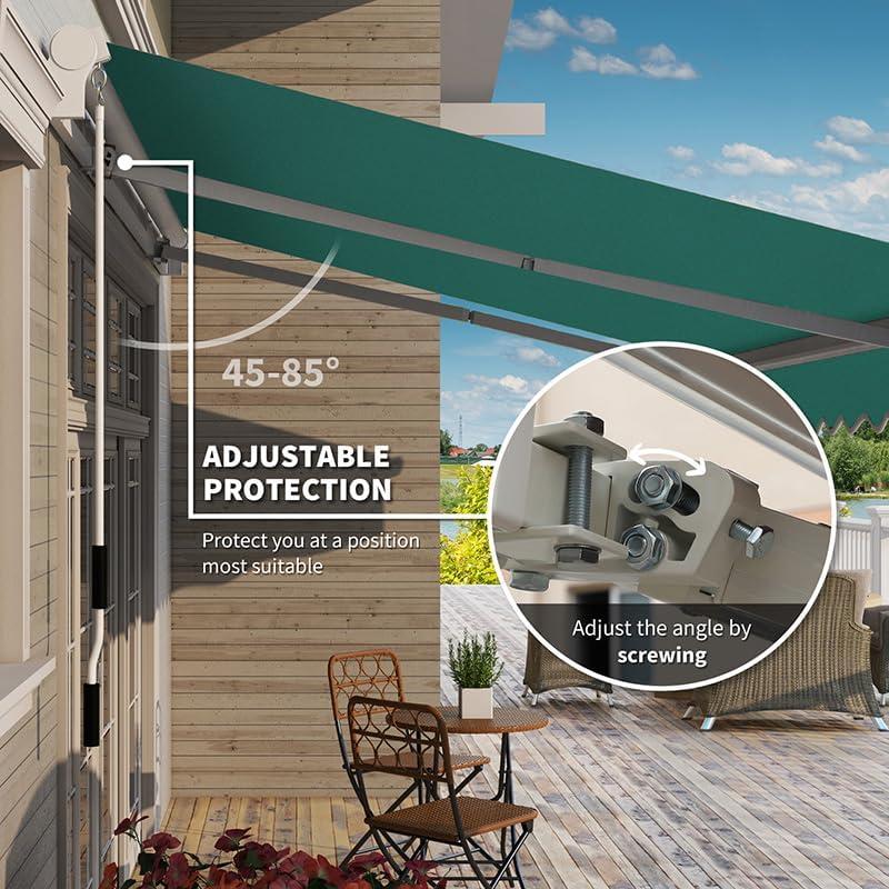 Outsunny 156'' W x 3'' D Retractable Patio Awning