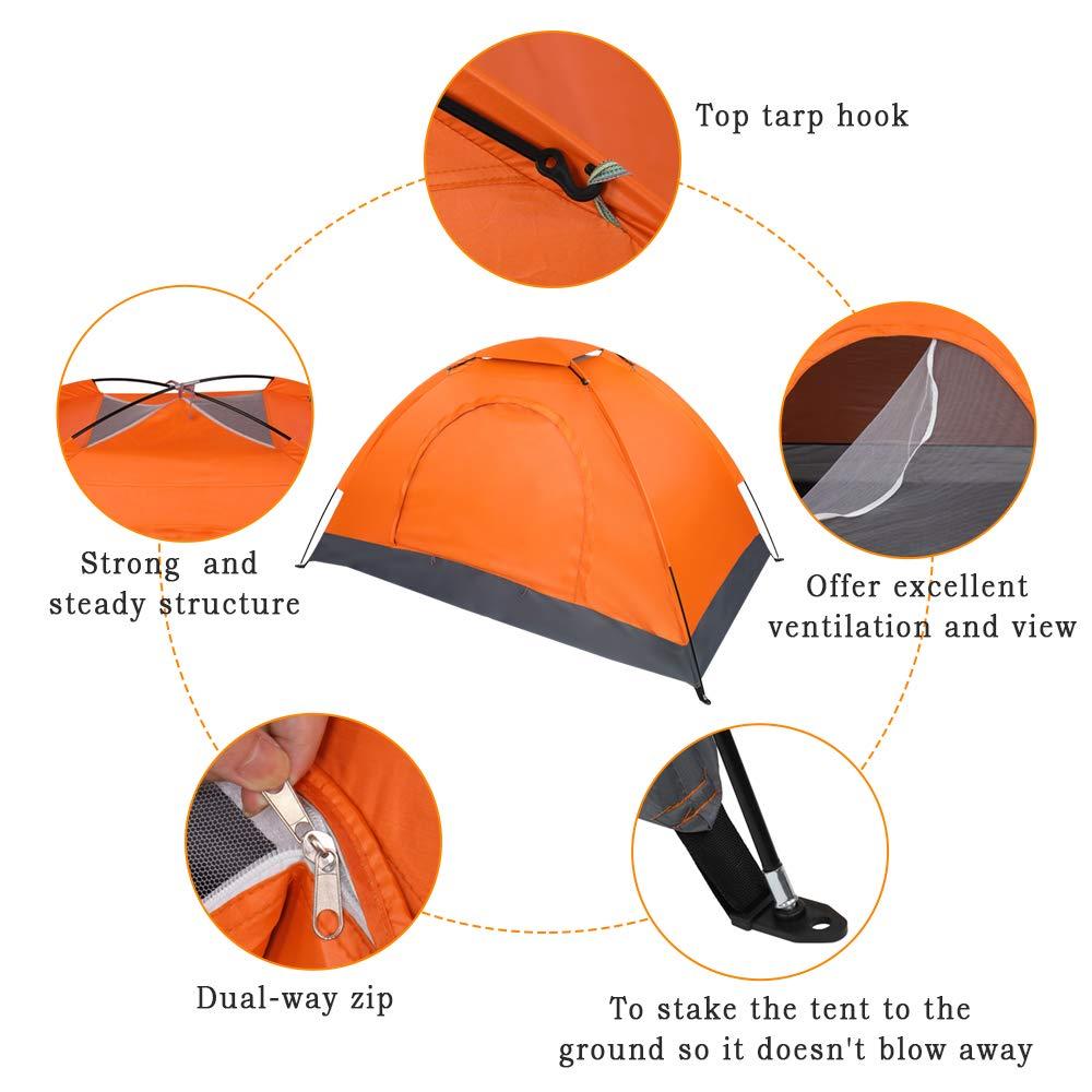 Single Person Pop Up Tent, Waterproof Dome Tent for Camping Outdoor Hiking