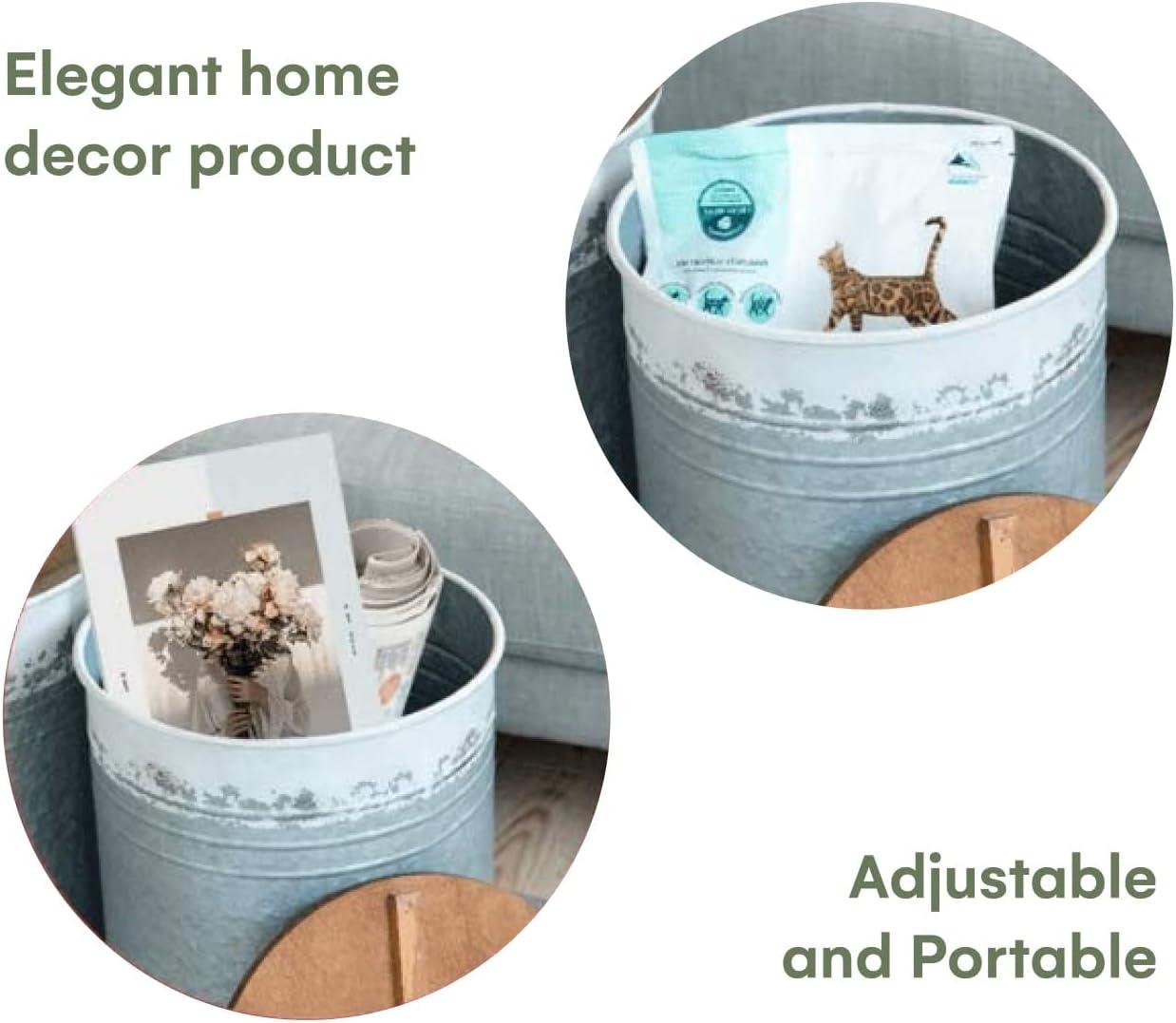 Hallops Farmhouse Accent Side Table - Set of 2 (Distressed White) | Accent Table, Living Room End Tables, End Table with Storage, Drink Table, Farmhouse End Table