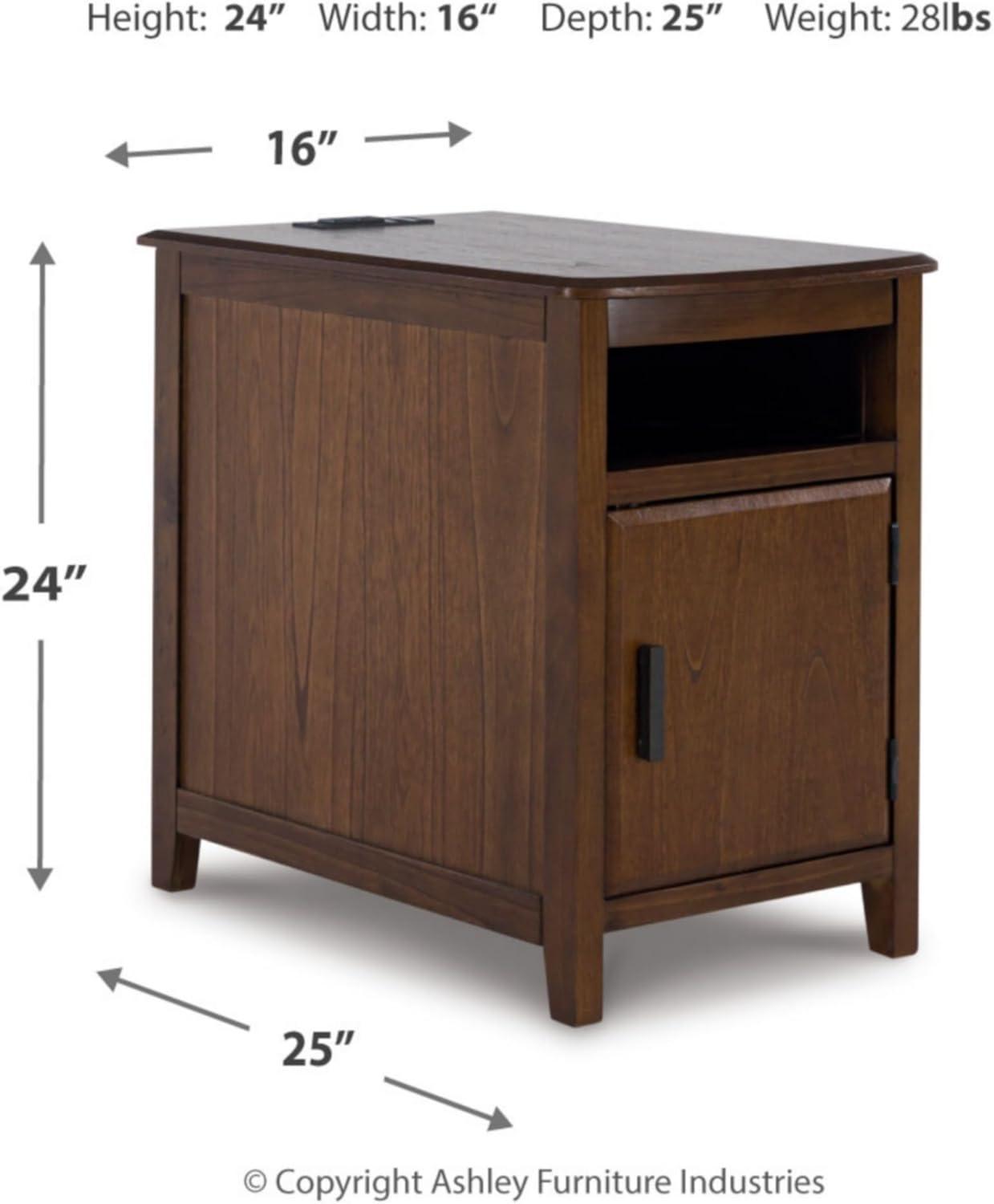 Signature Design by Ashley Casual Devonsted Chairside End Table  Brown