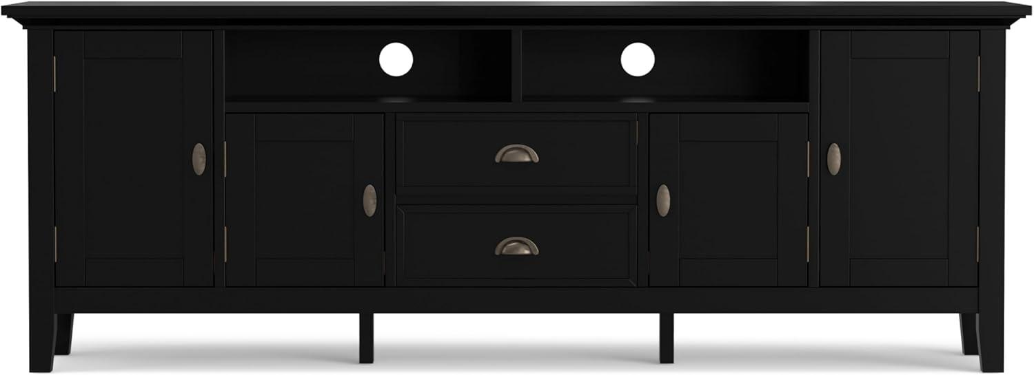 Simpli Home Redmond 72"W Solid Wood TV Stand for TVs up to 80" with Storage Cabinets