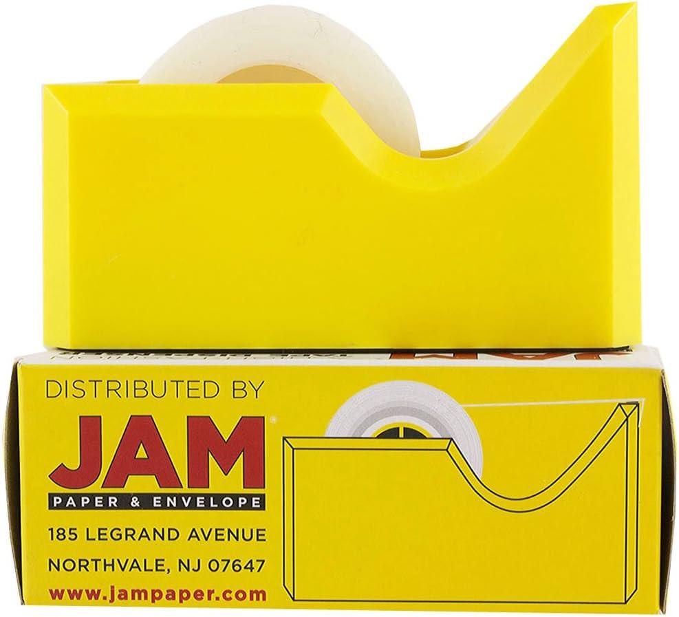 JAM Paper Colorful Desk Tape Dispensers - Yellow: Plastic Stationery for School & Office