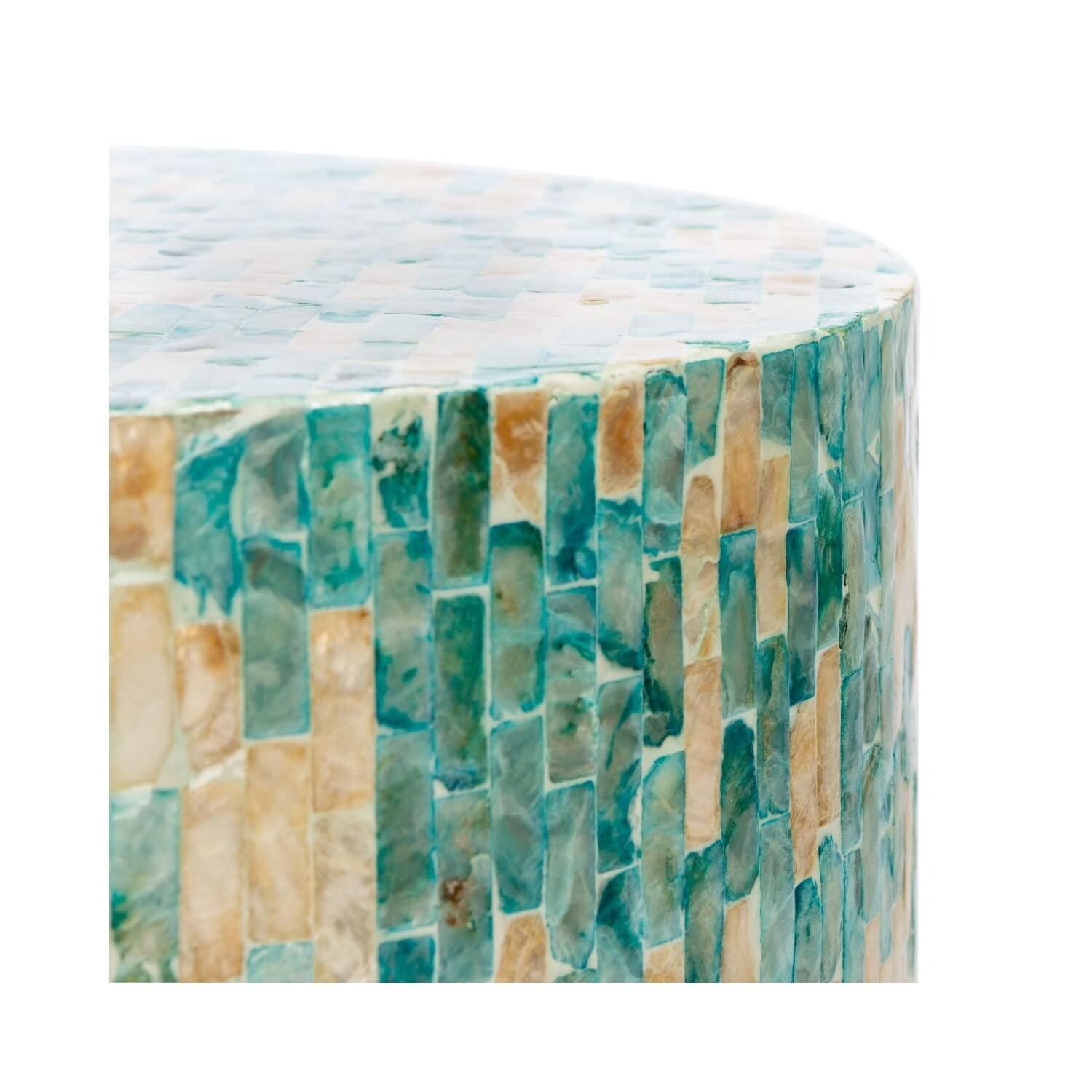 Presley Round Accent Table - Blue/Gold - Safavieh.