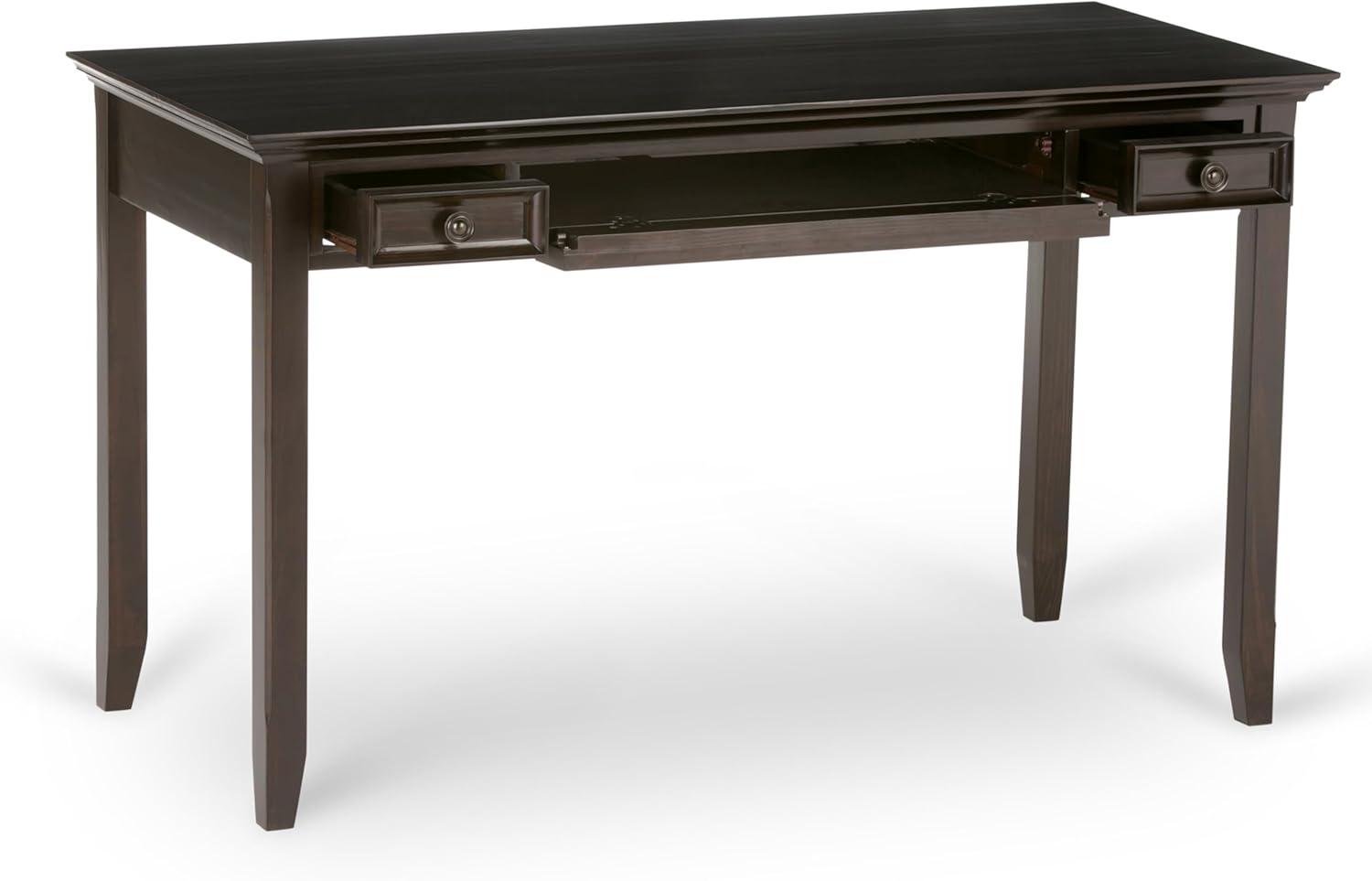 Simpli Home Amherst Solid Wood Desk in Hickory Brown