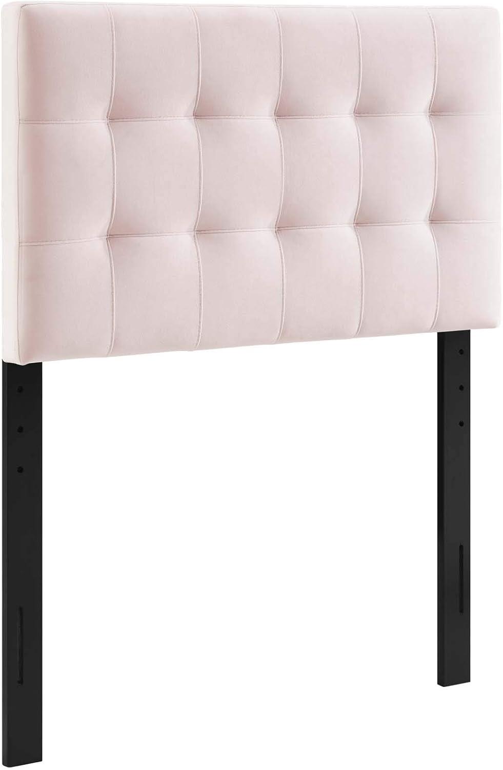 Modway Lily Biscuit Tufted Twin Performance Velvet Headboard in Pink