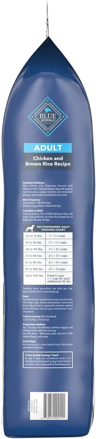 Blue Buffalo Life Protection Formula Natural Adult Dry Dog Food with Chicken and Brown Rice - 30lbs