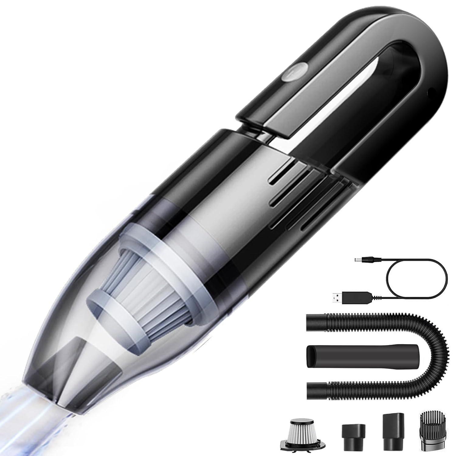 Handheld Vacuum Cleaner Cordless, Mini Portable Car Hand Vacuum Cleaner, Powerful Suction Hand Vac, Rechargeable Lightweight Handheld Vacuum for Home, Car, and Keyboard - USB Charging