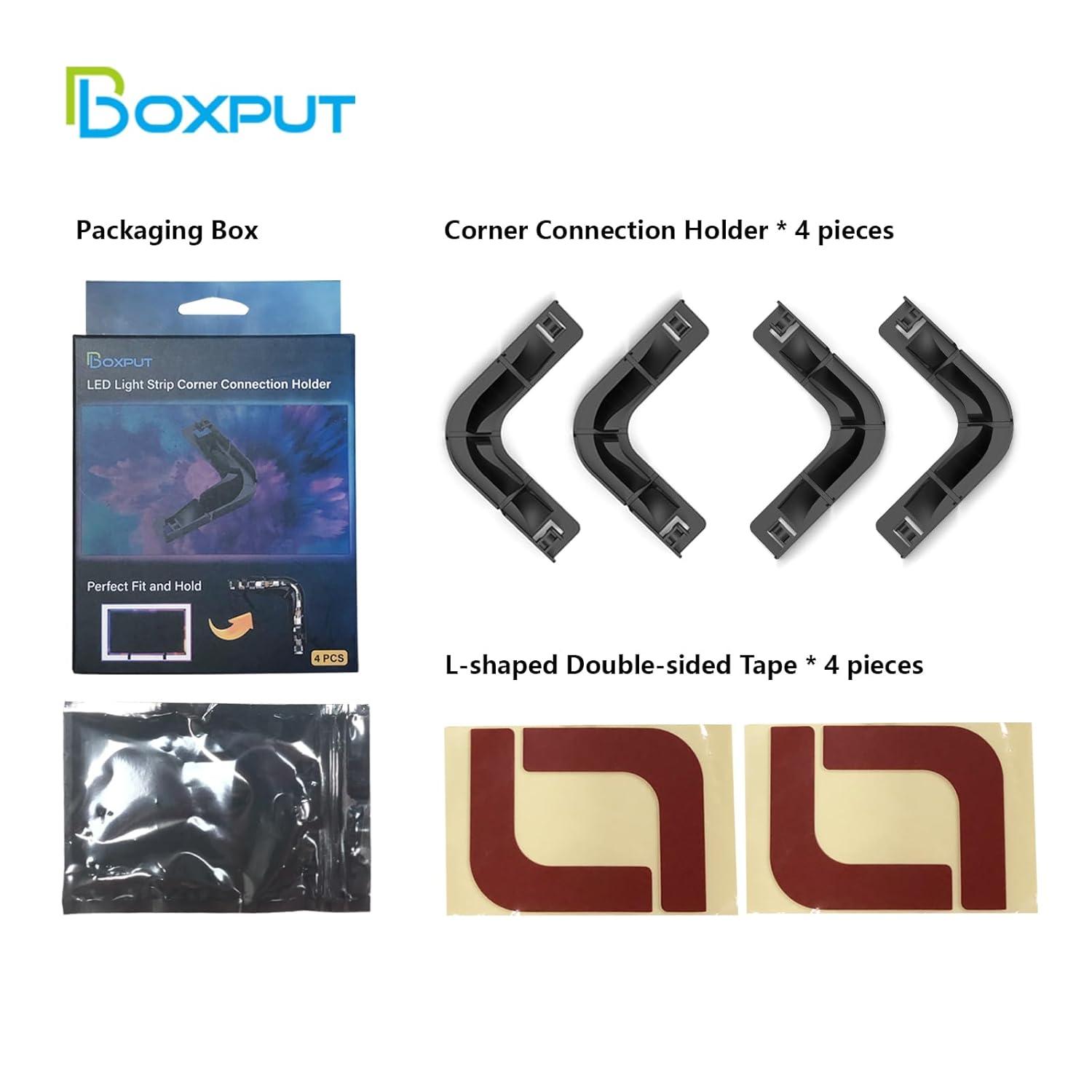 BOXPUT LED Light Strip Corner Connection Holder Replacement LED Light Strip Connectors LED Strip Mounting Clips Gapless Connectors for 8mm-12mm LED Strip Lights CH1