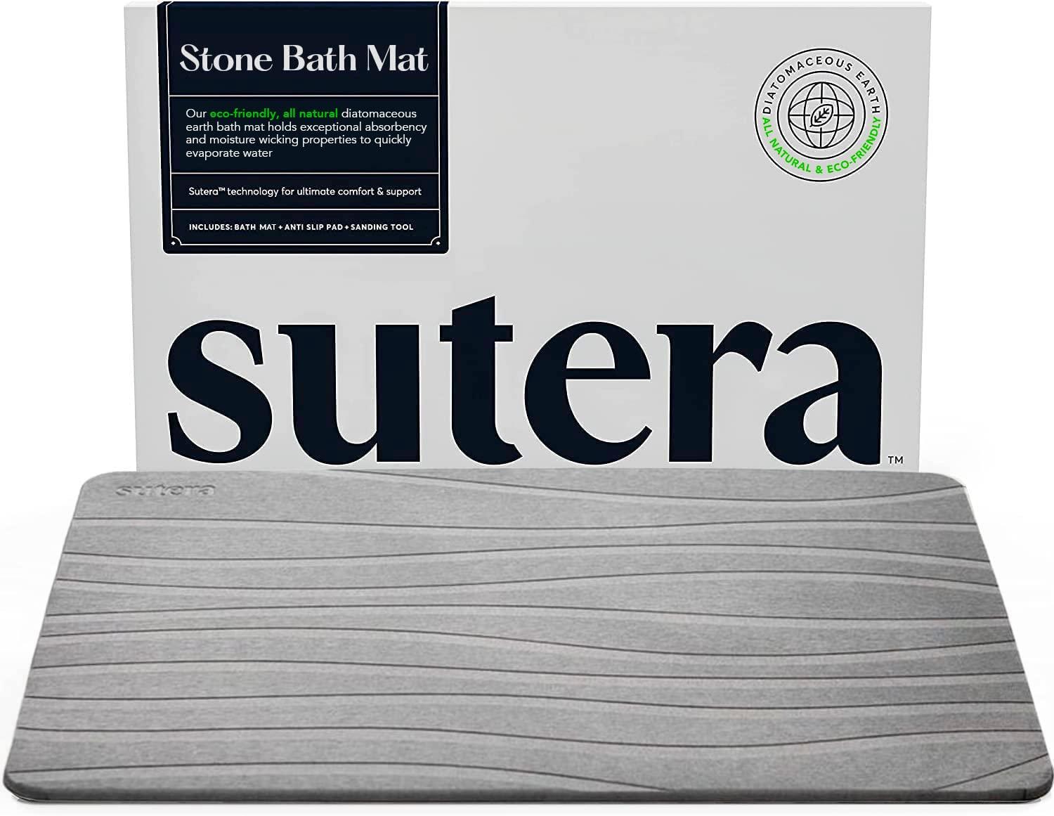 Slate Gray Diatomaceous Earth Non-Slip Bath Mat