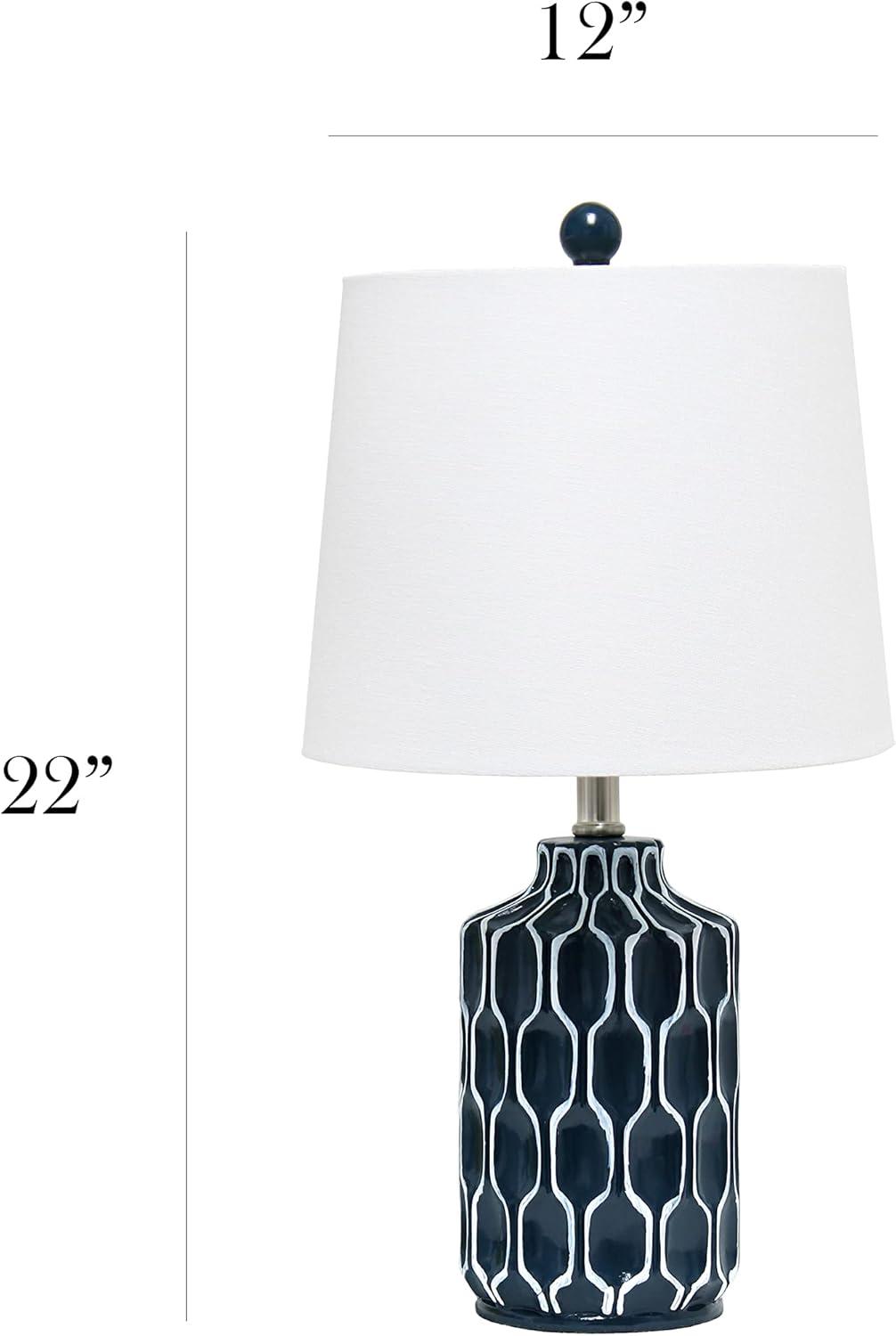 Sophisticated Blue and White Handpainted Resin Table Lamp