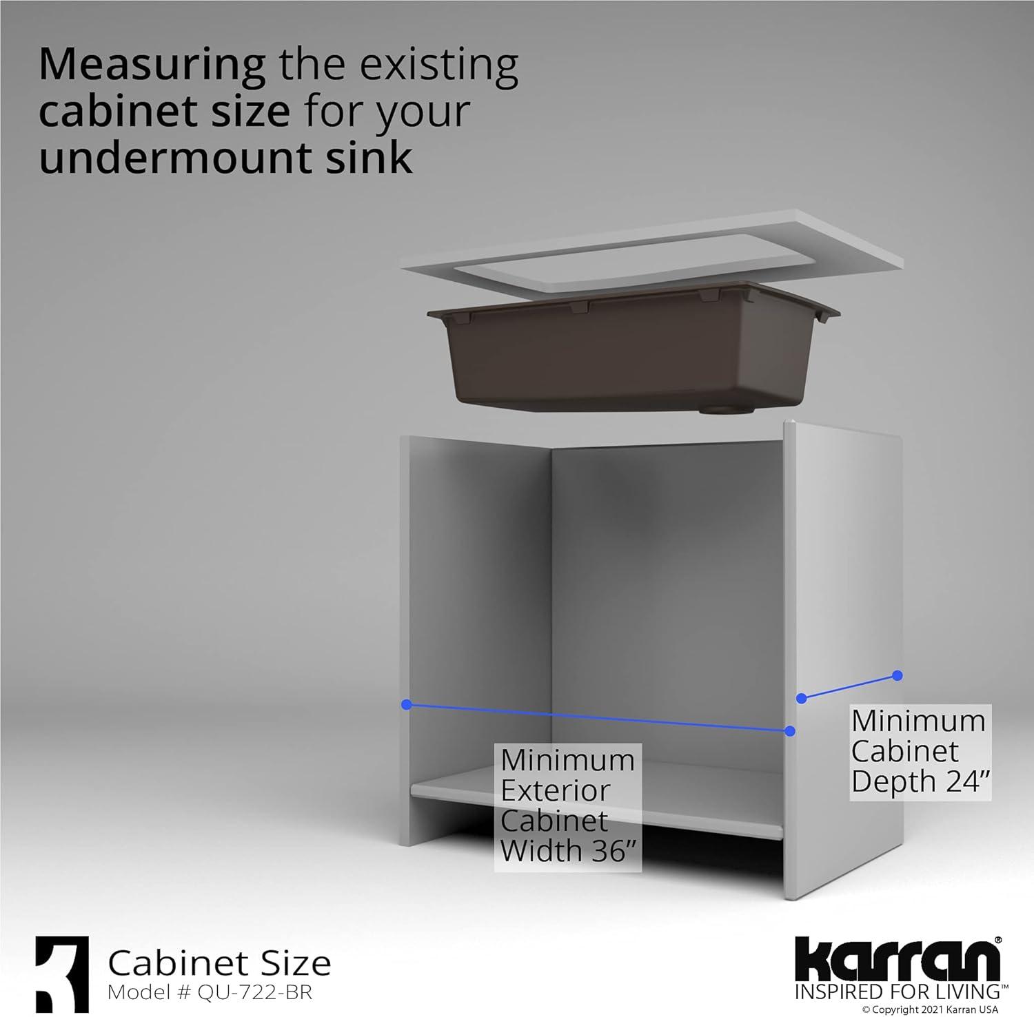 Karran Undermount Quartz Composite 33-1/2'' X 21'' Single Bowl Kitchen Sink