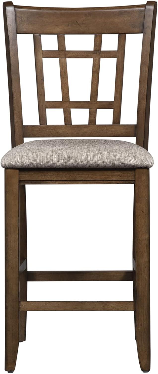 Santa Rosa Medium Brown 24 Inch Lattice Back Counter Chair-Set of 2