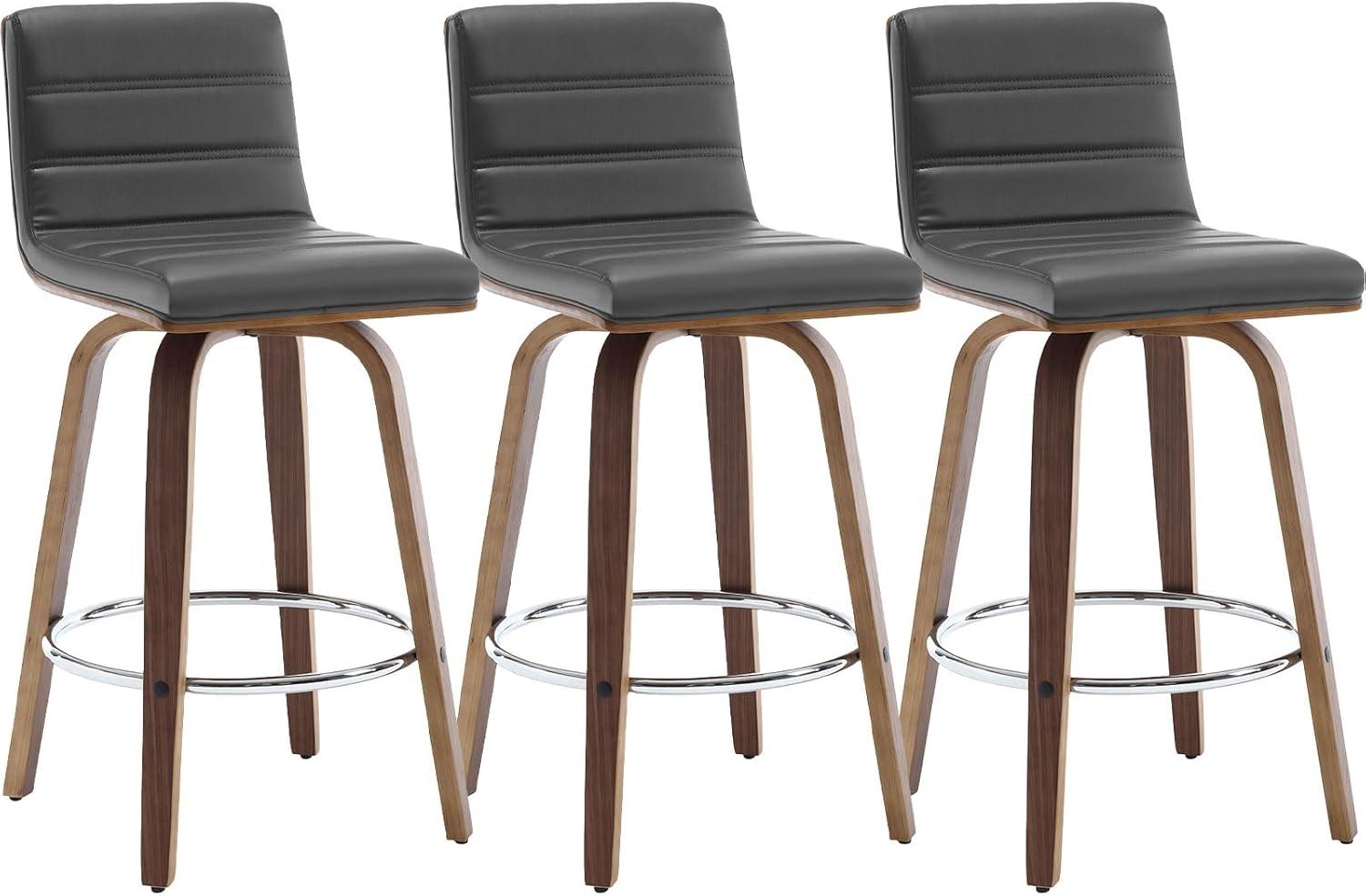 Upholstered  Swivel Counter & Bar Stool (Set of 3)