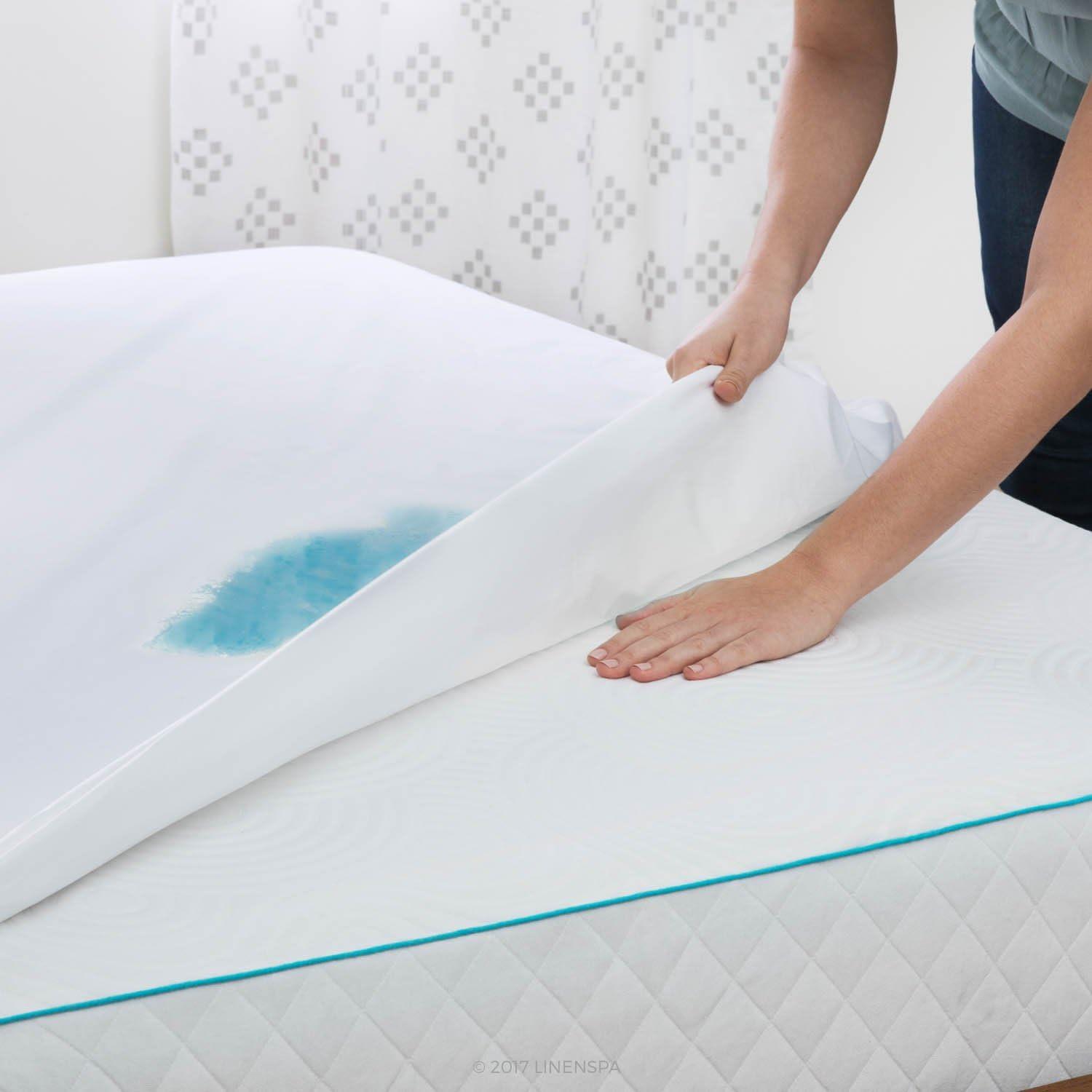 Full Size White Waterproof Polyester Mattress Protector