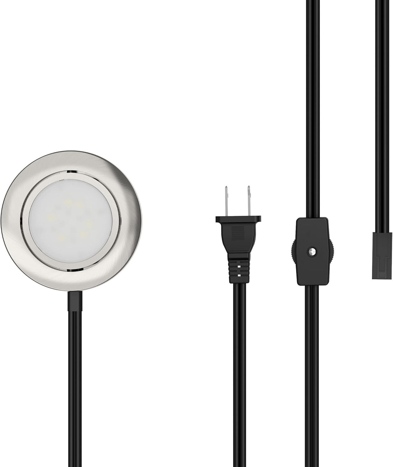 Inlight 2.75" Wide LED Puck Lights Kit, 4000K, Swivel and Wired , Dimmable, 3 Packs