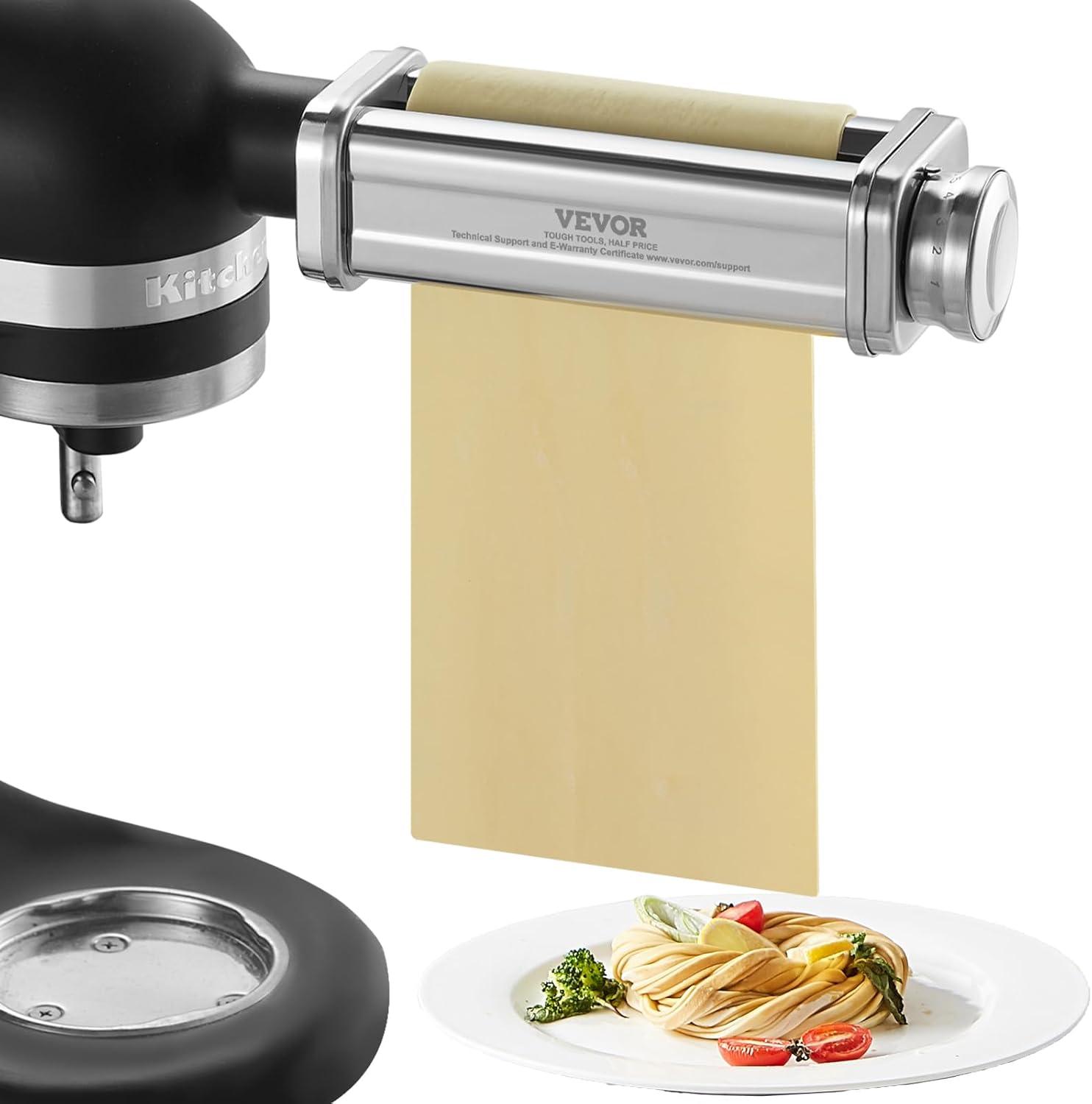 Stainless Steel Pasta Roller Attachment for KitchenAid Stand Mixer