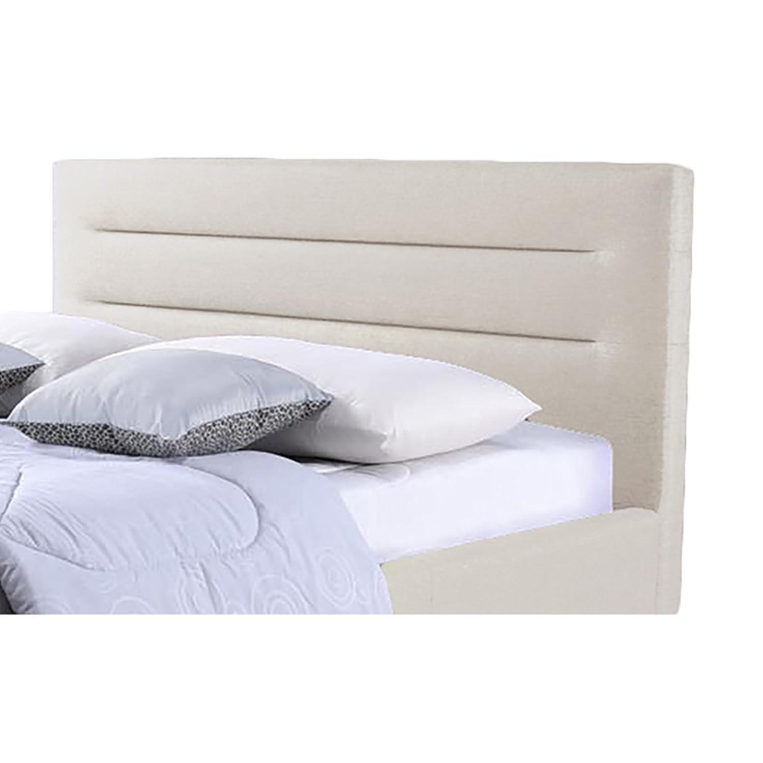 Baxton Studio Hillary Modern and Contemporary Grey Fabric Upholstered Platform Base Bed Frame, multipl sizes