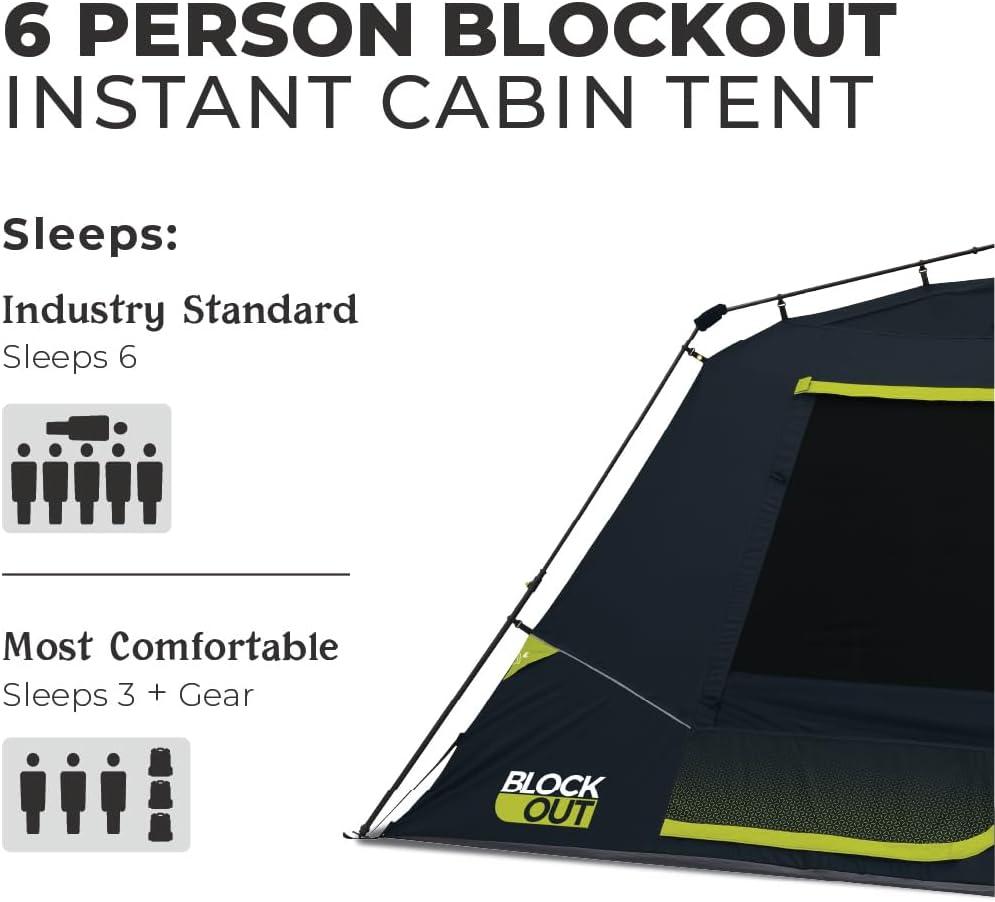 CORE 6P Blockout Instant Cabin Tent