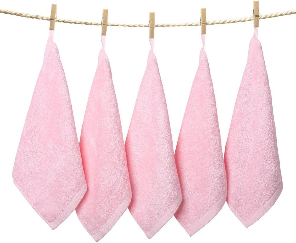 Fymlhomi Bamboo Washcloths Towel Set 10 Pack Baby Wash Cloth for Bathroom-Hotel-Spa-Kitchen Multi-Purpose Fingertip Towels and Face Cloths 10'' x 10''