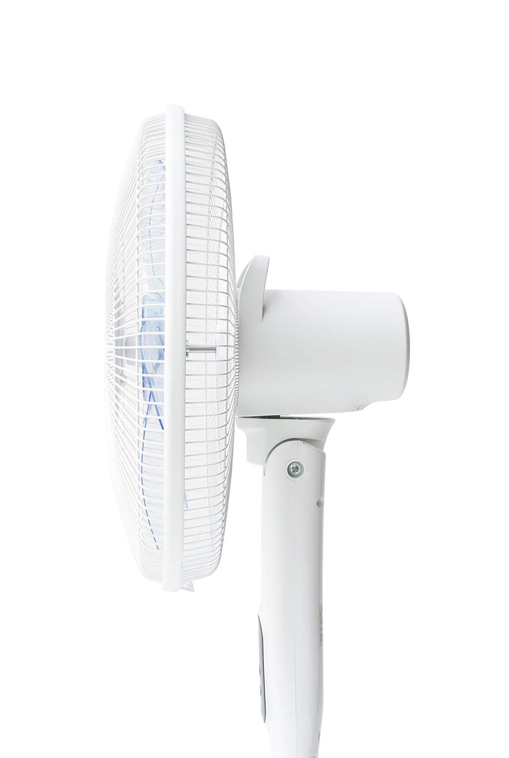 16" DC-Motor Energy Saving Stand Fan with Remote and timer-Piano White