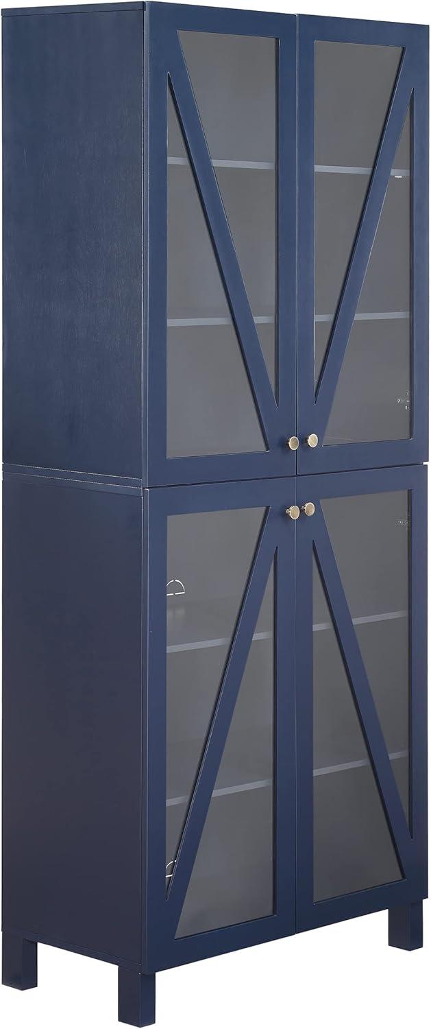 Navy Tall Freestanding Storage Pantry with Adjustable Shelving