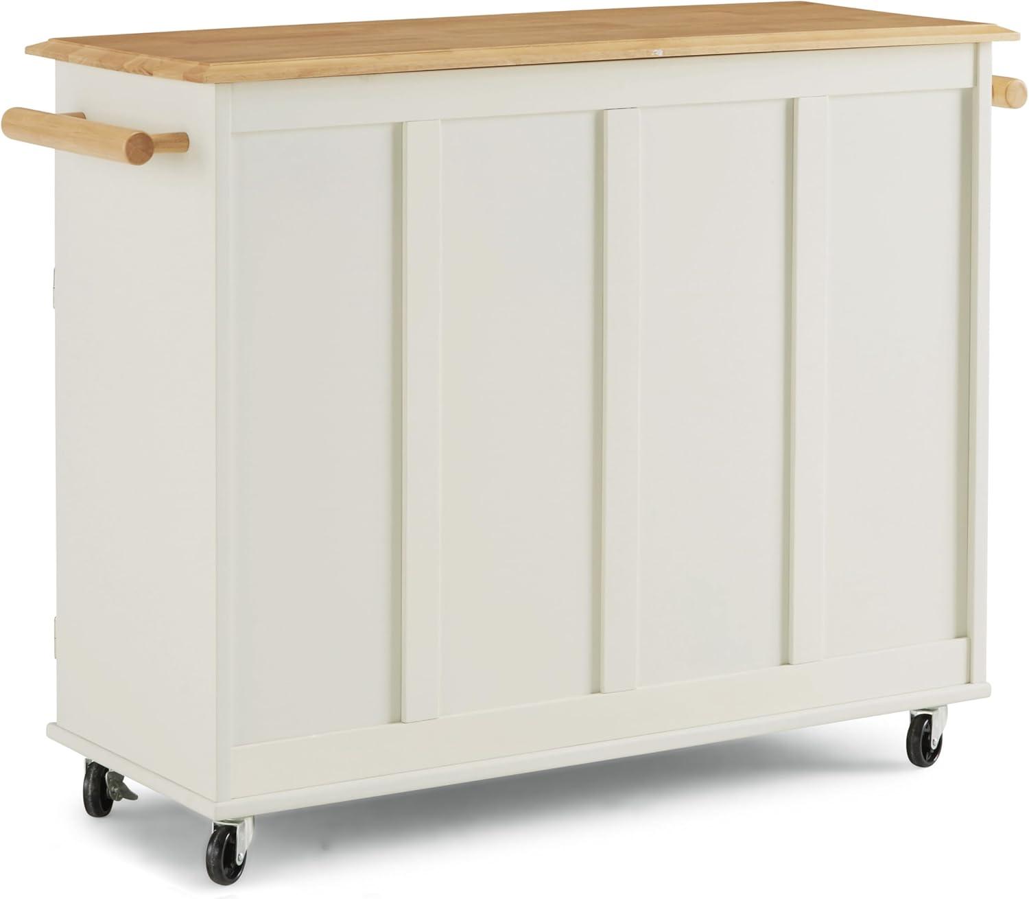 Homestyles Dolly Madison Wood Kitchen Cart in Off White