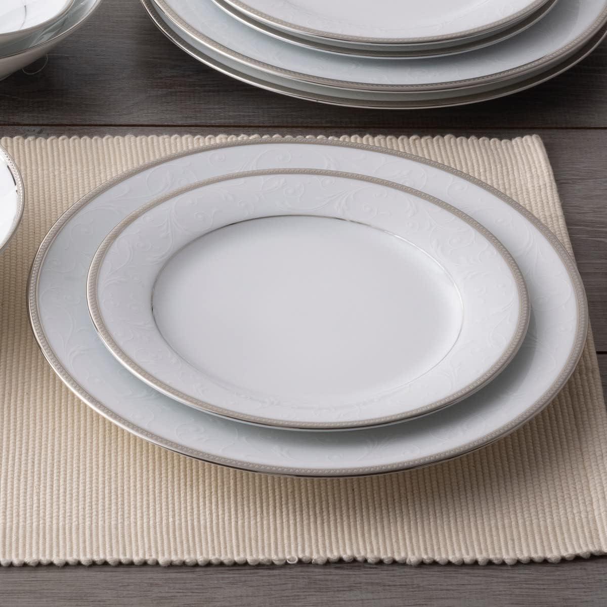 Noritake Regina Platinum 12-Piece Dinnerware Set, Service for 4